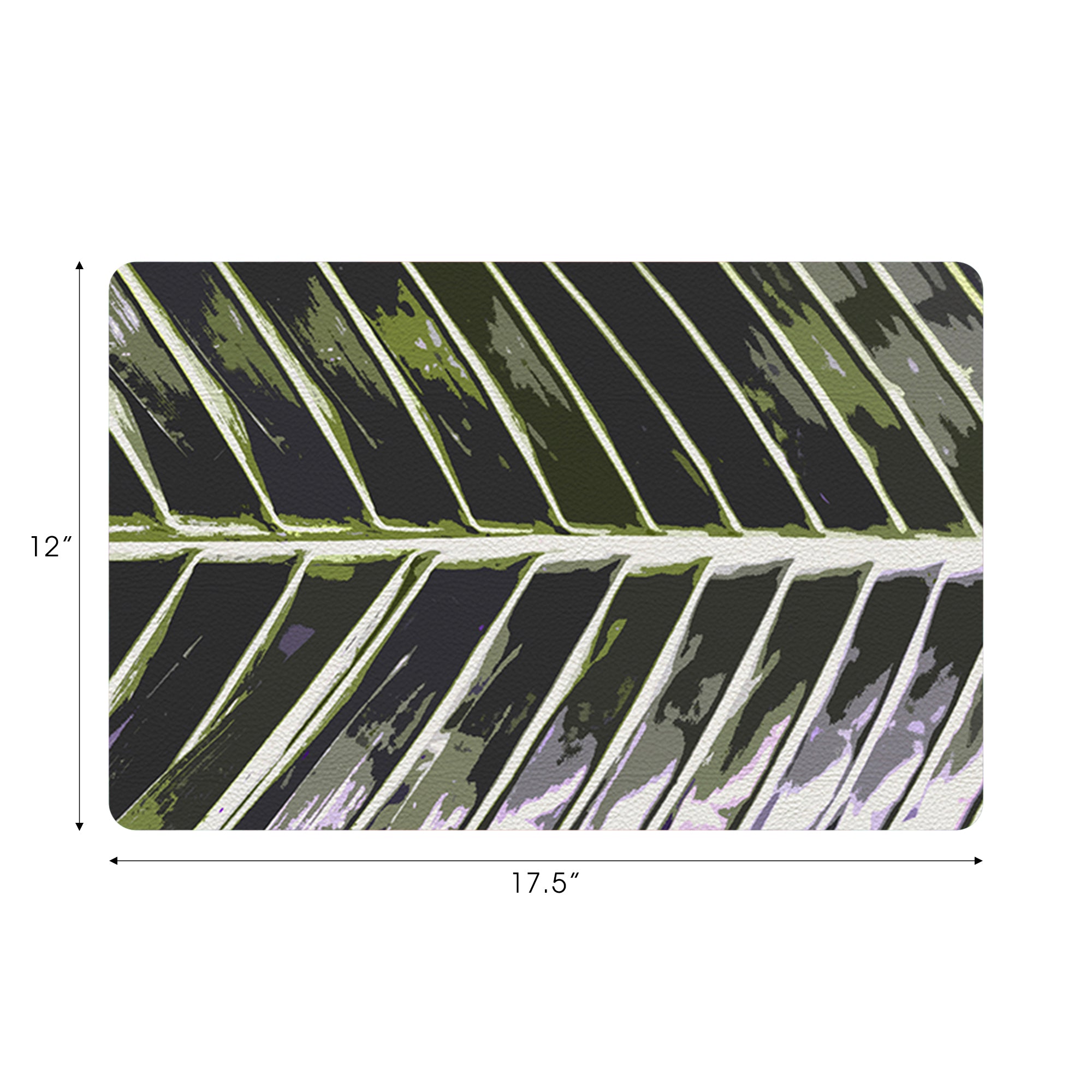 Feuille tropicale kaki 17 rectangle galet