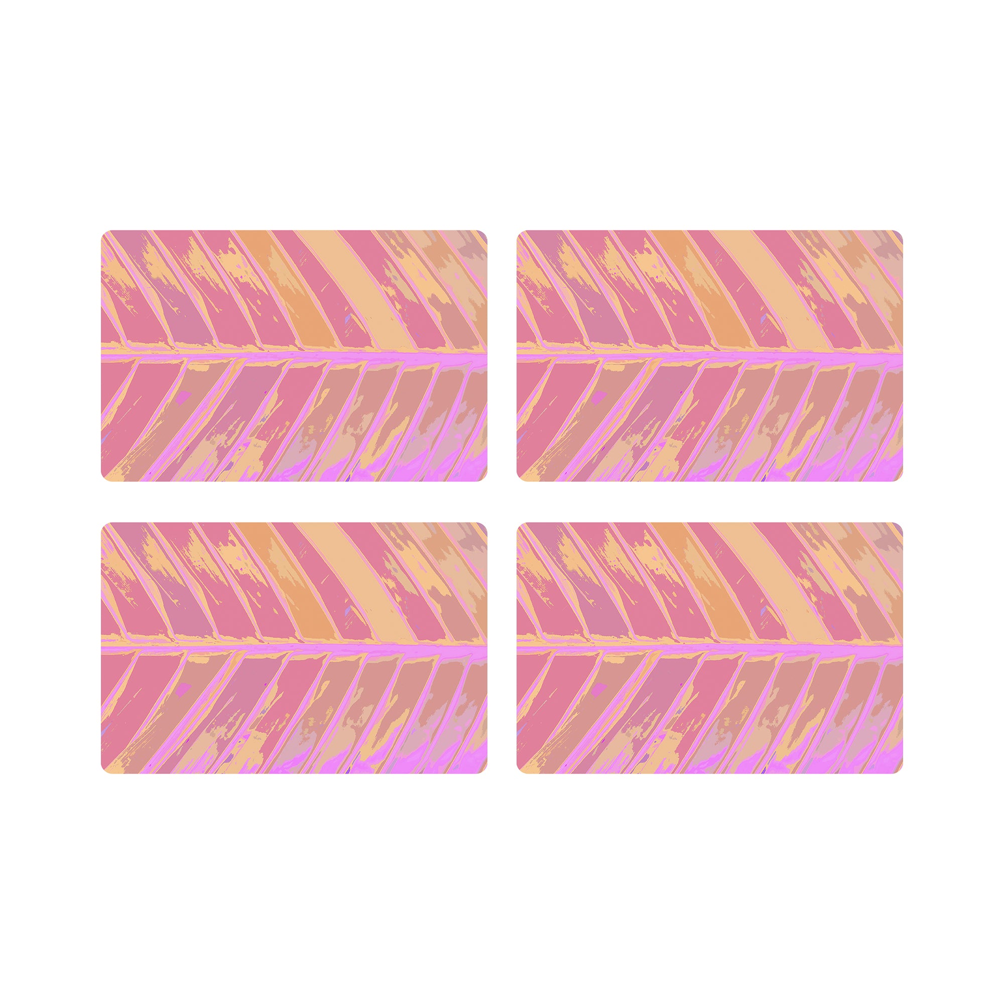 Tropical Leaf Orchid Vegan Leather Rectangle Placemat