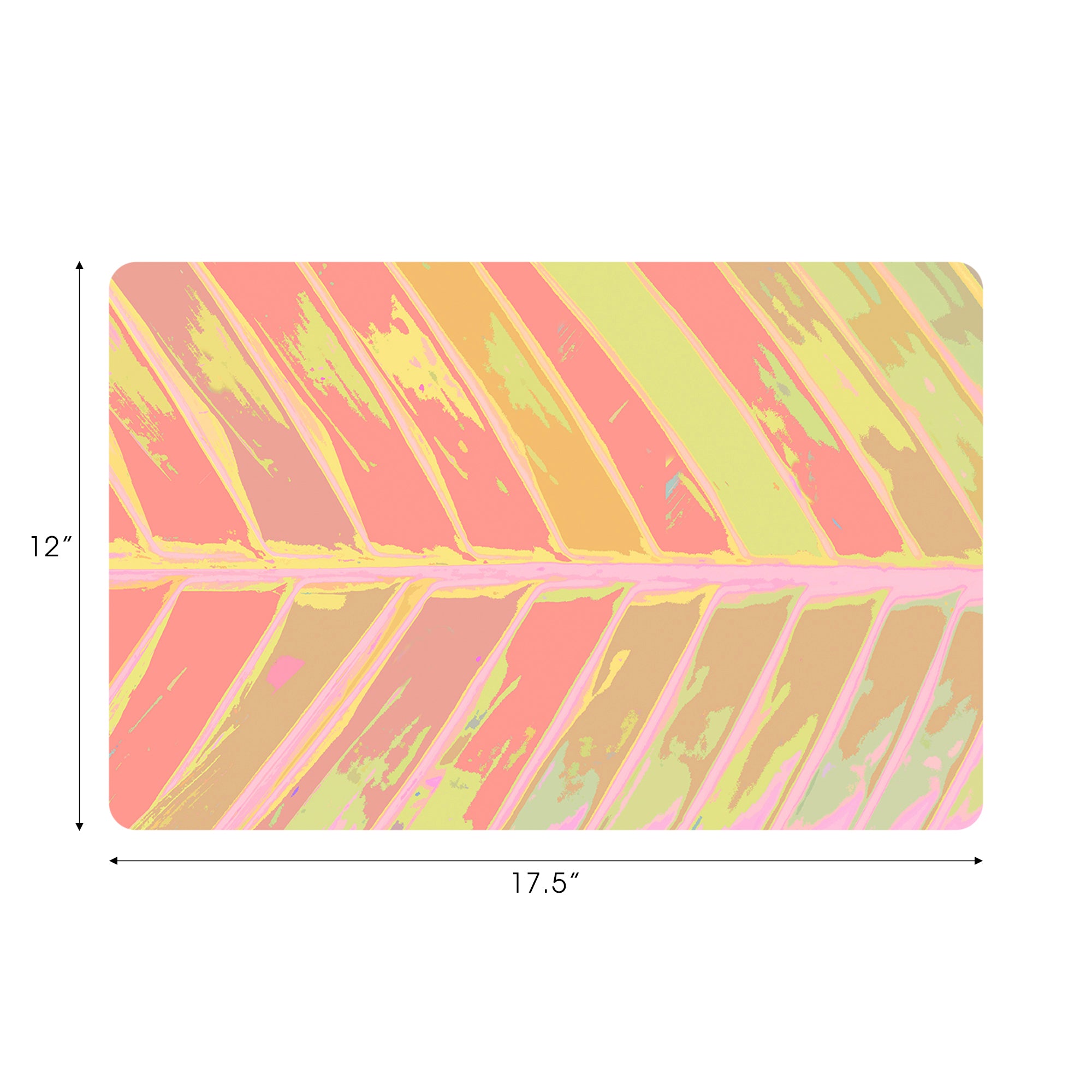 Lot de 4 sets de table rectangulaires roses à motif feuilles tropicales