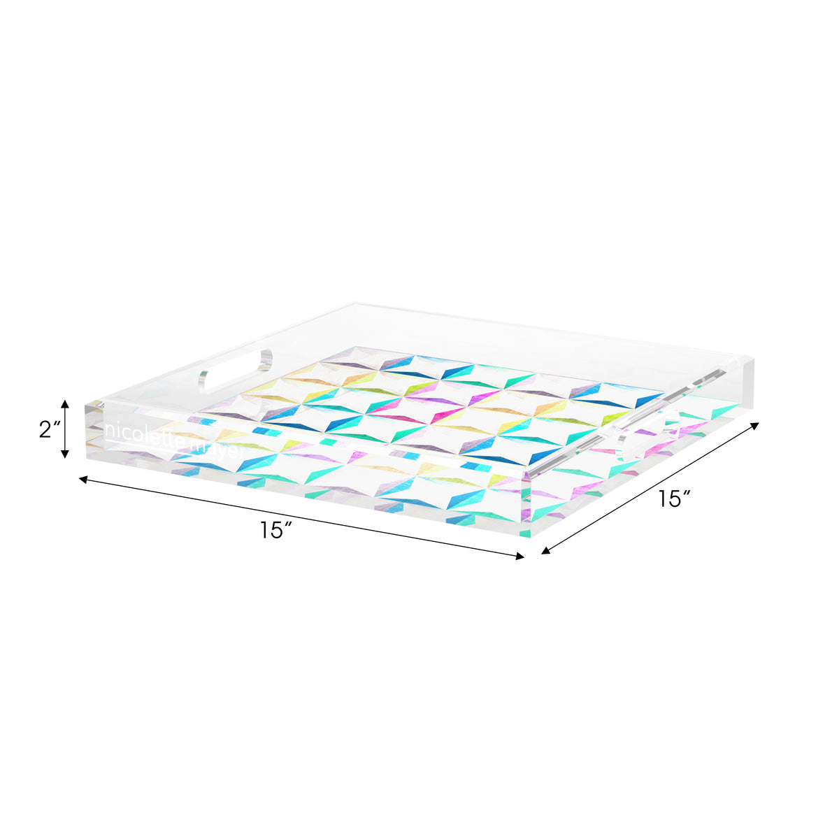 Truiq Happy Acrylic Decorative Tray, 15 x 15 in. by Nicolette Mayer