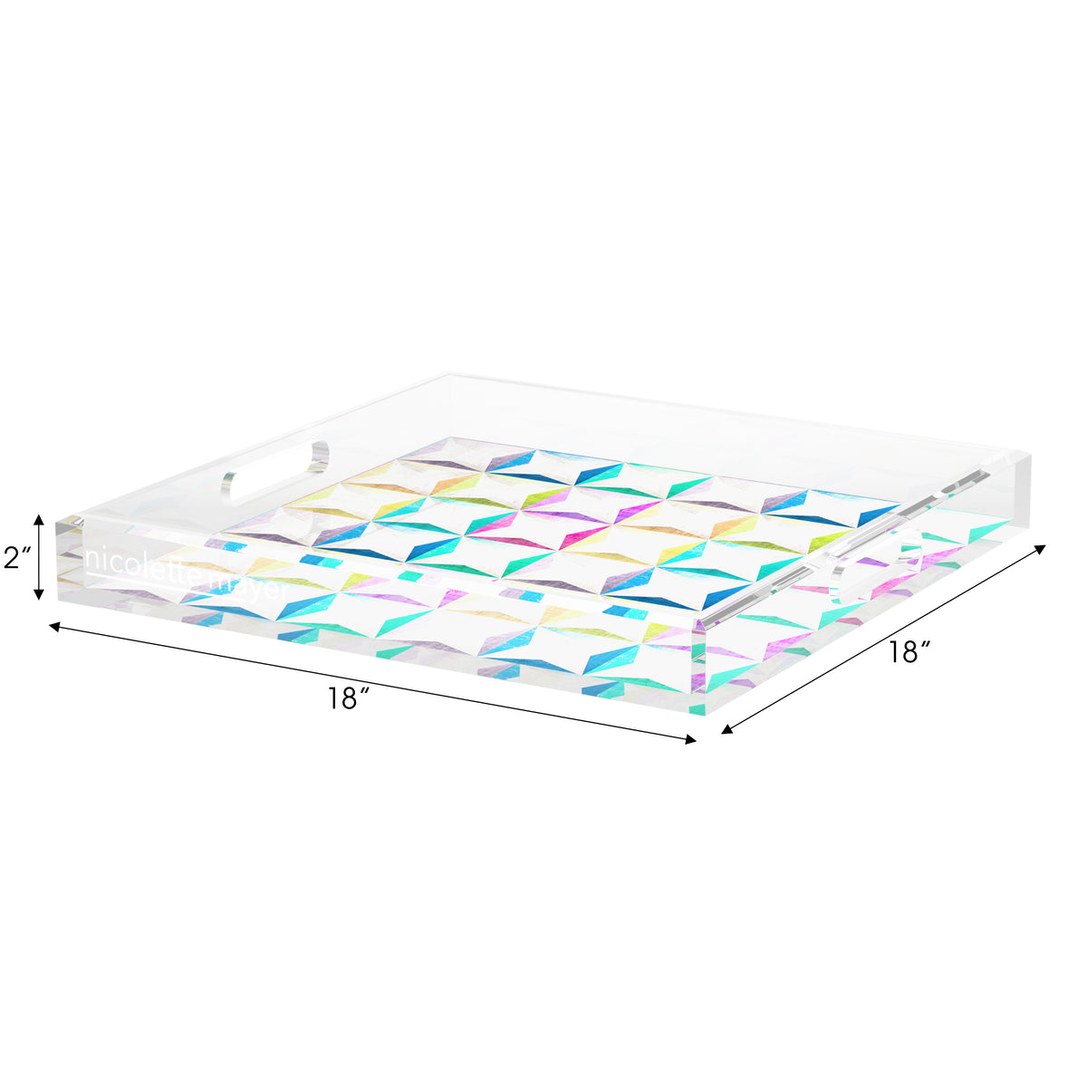 Truiq Happy Acrylic Decorative Tray, 18 x 18 in. by Nicolette Mayer