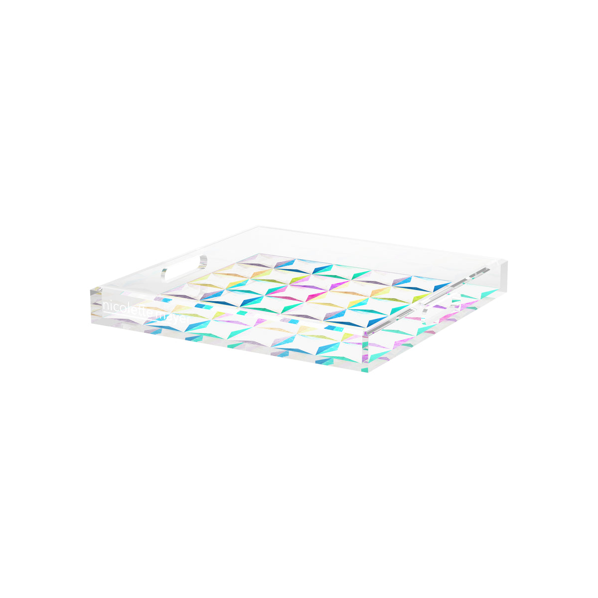 Truiq Happy Acrylic Decorative Tray, 12 x 12 in. by Nicolette Mayer