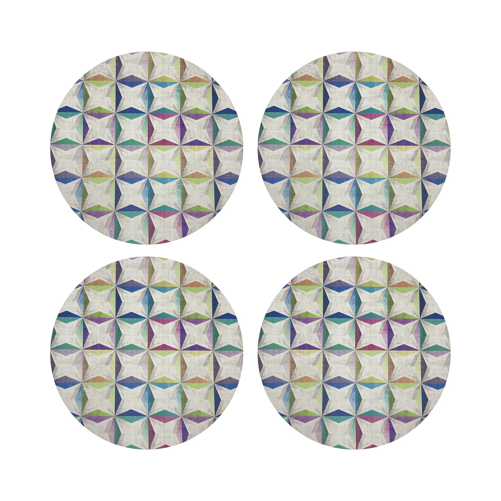Truiq Happy 16" Round Pebble Placemats, Set Of 4 - nicolettemayer.com