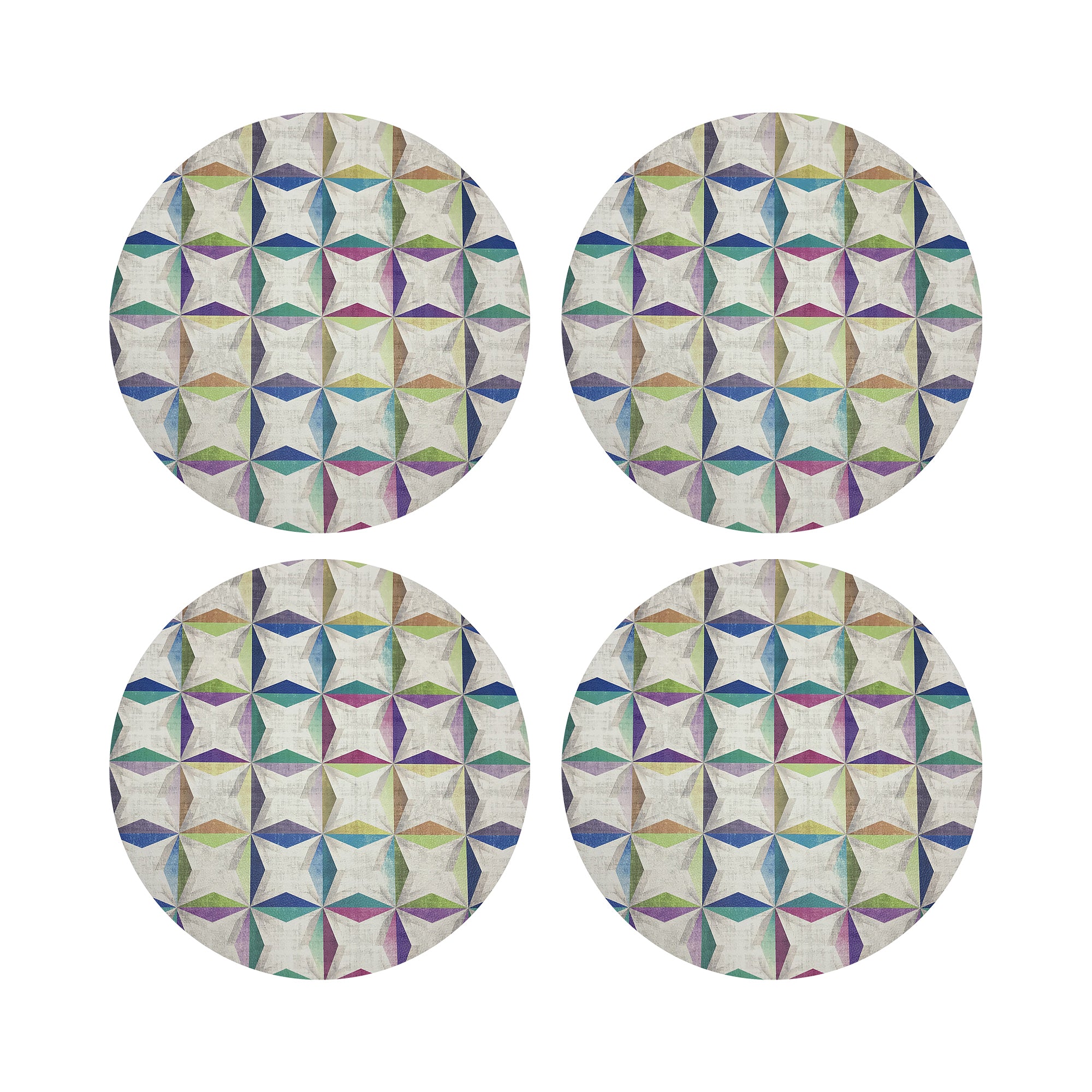 Truiq Happy Vegan Leather Round Coasters