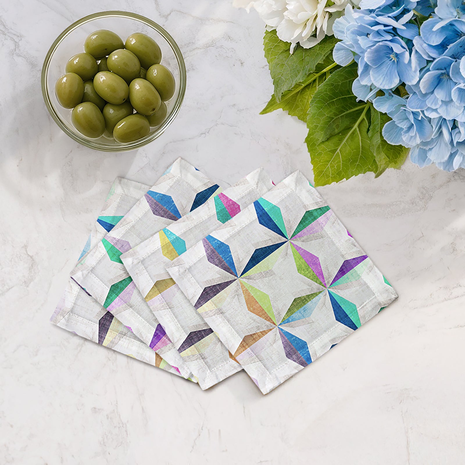Truiq Happy Cotton Sateen Cocktail Napkins - nicolettemayer.com