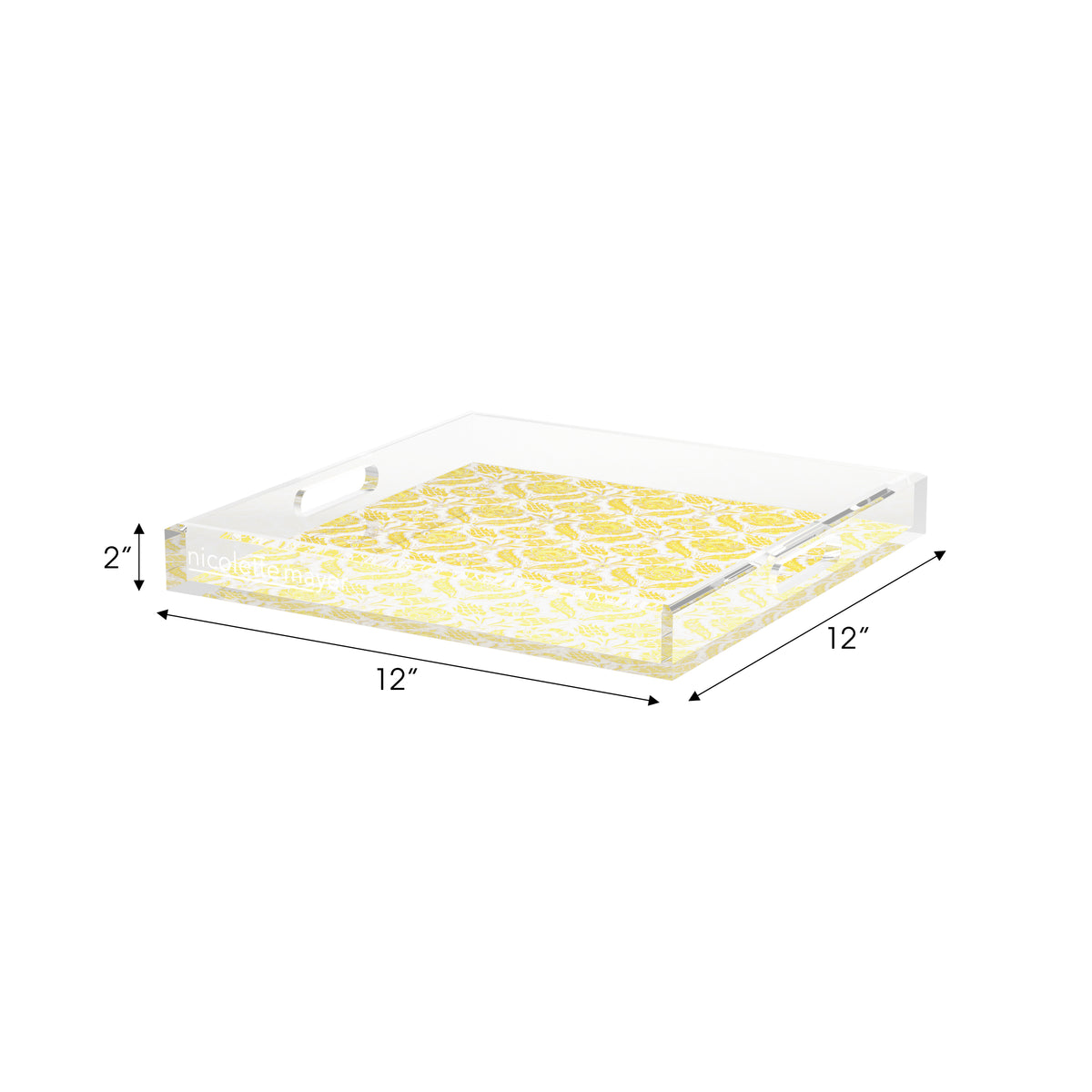 Tulipia Yellow Acrylic Decorative Tray, 12 x 12 in. by Nicolette Mayer