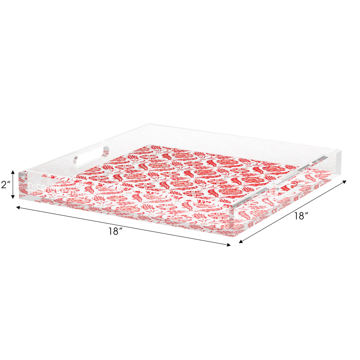 Tulipia Red Acrylic Decorative Tray, 18 x 18 in. by Nicolette Mayer
