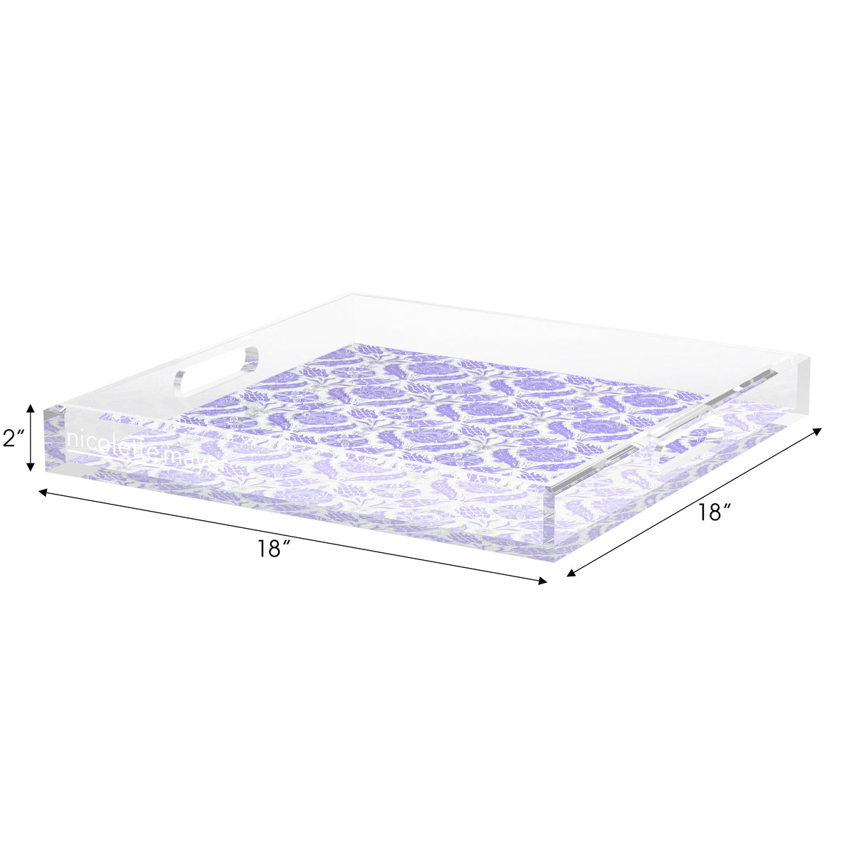 Tulipia Wisteria Acrylic Decorative Tray, 18 x 18 in. by Nicolette Mayer
