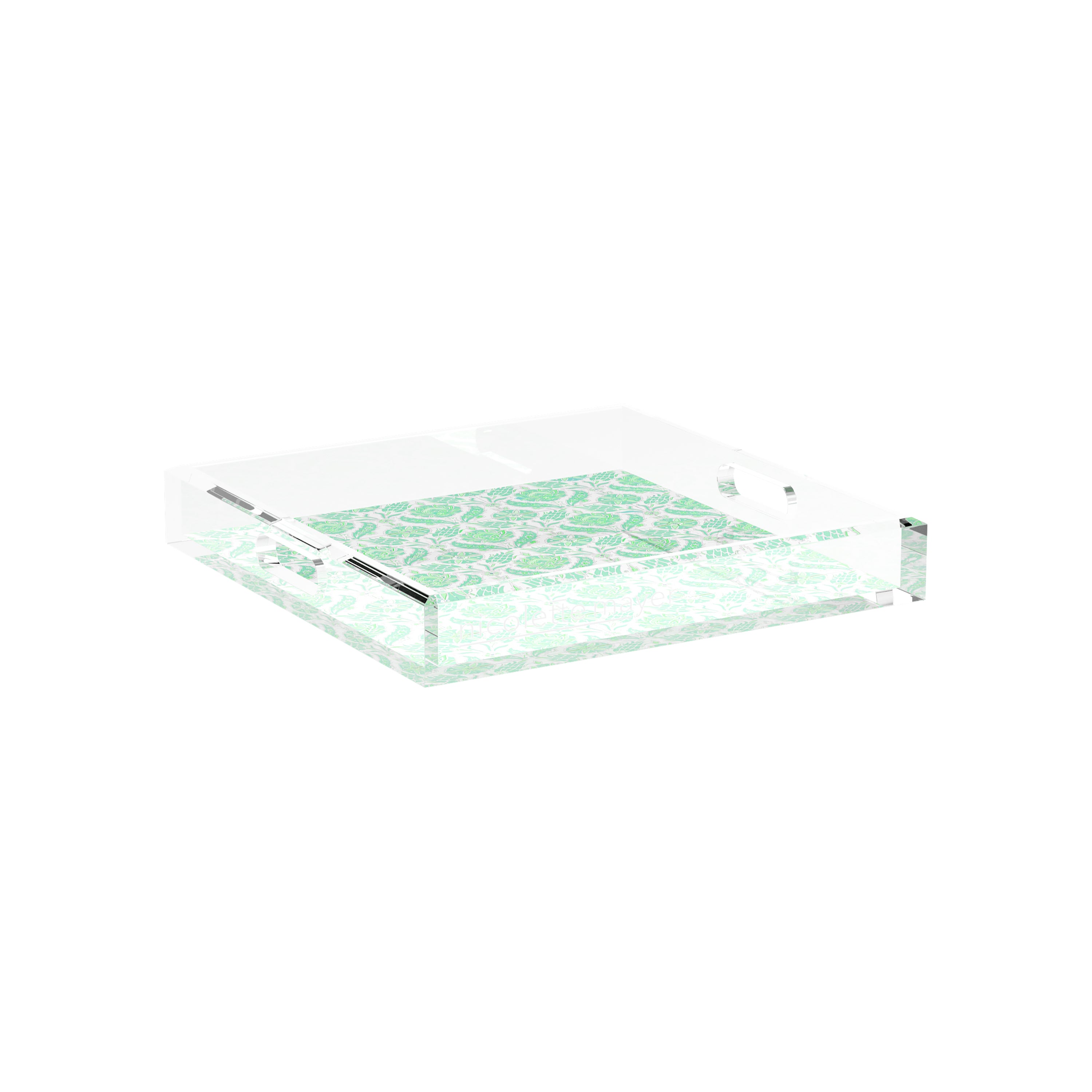 Tulipia Green 12X12 Acrylic Tray - nicolettemayer.com