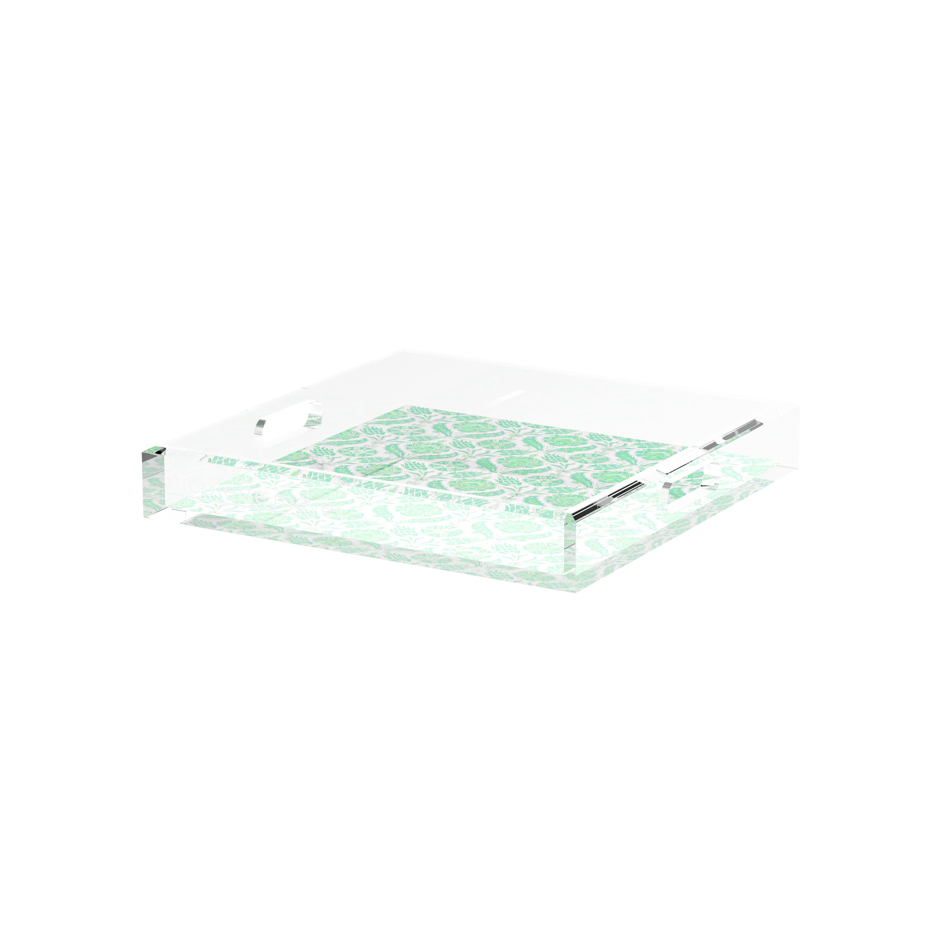 Tulipia Green 12X12 Acrylic Tray - nicolettemayer.com