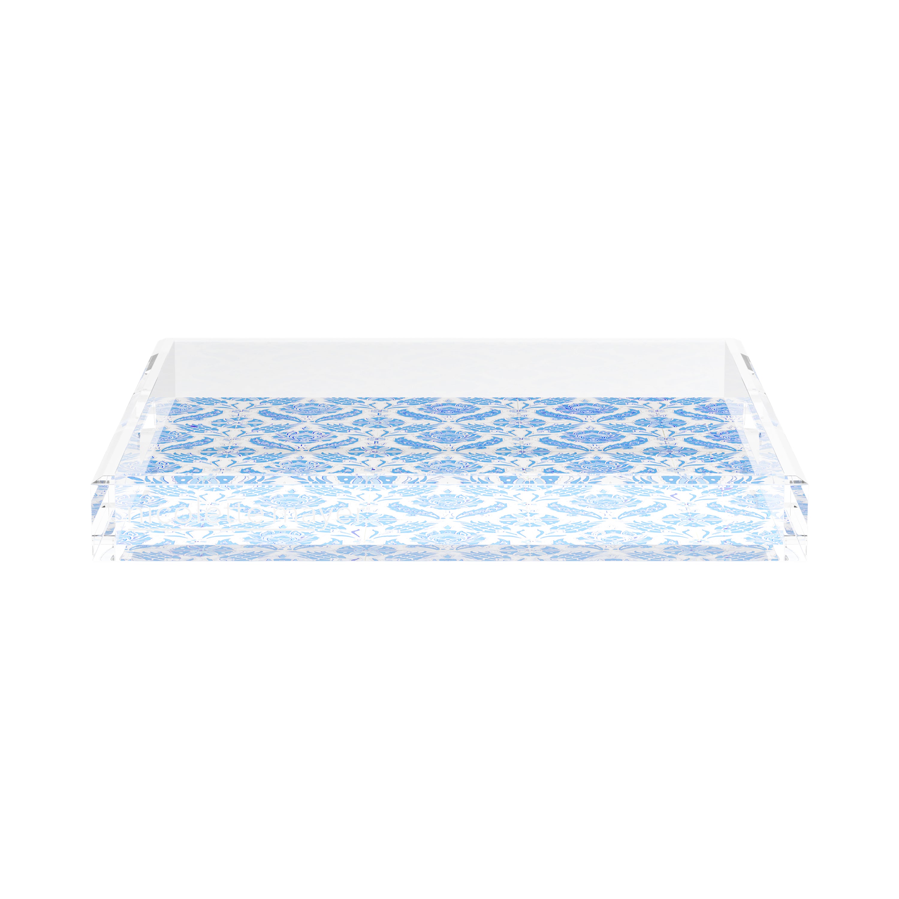 Tulipia Blue 15X15 Acrylic Tray - nicolettemayer.com
