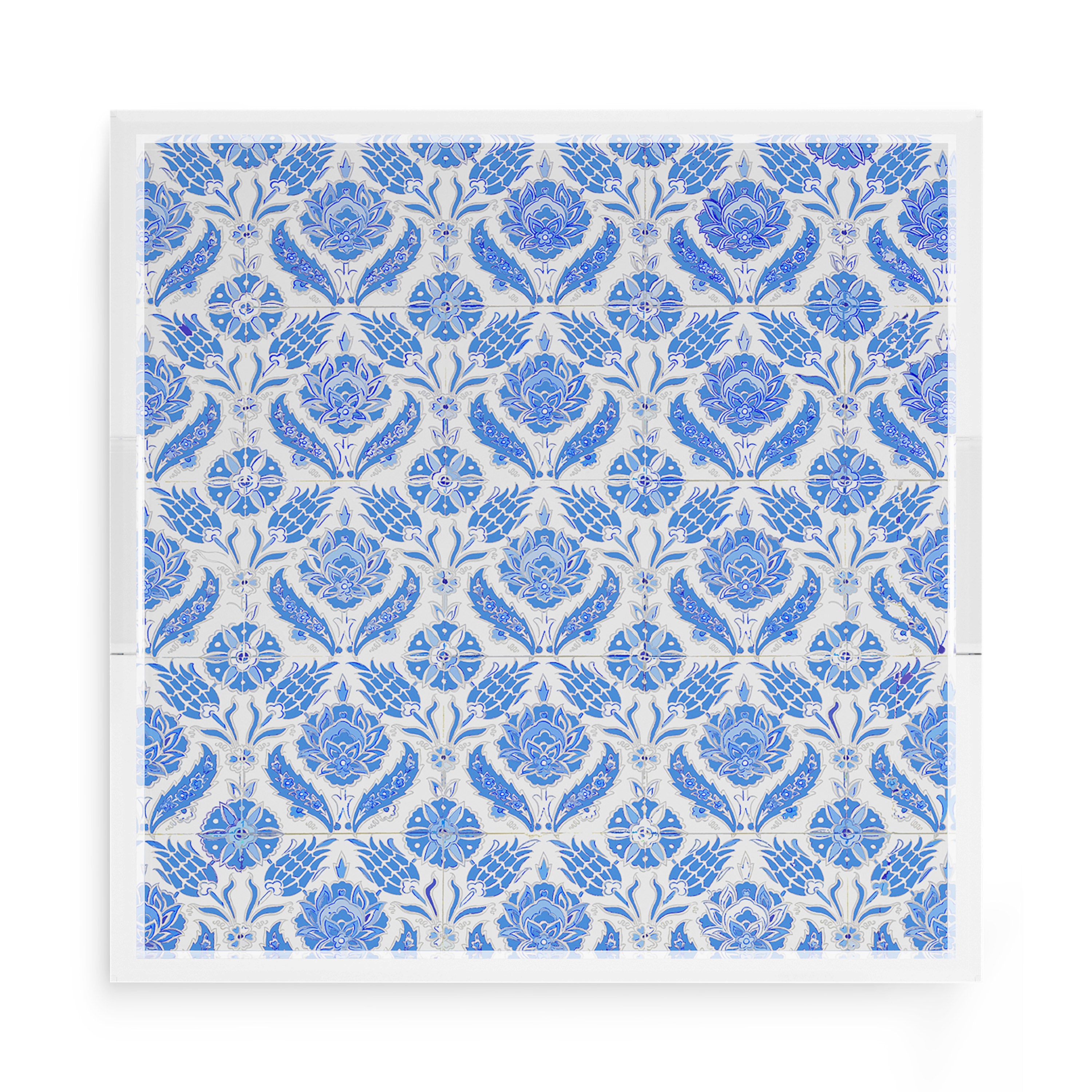 Tulipia Blue 15X15 Acrylic Tray - nicolettemayer.com