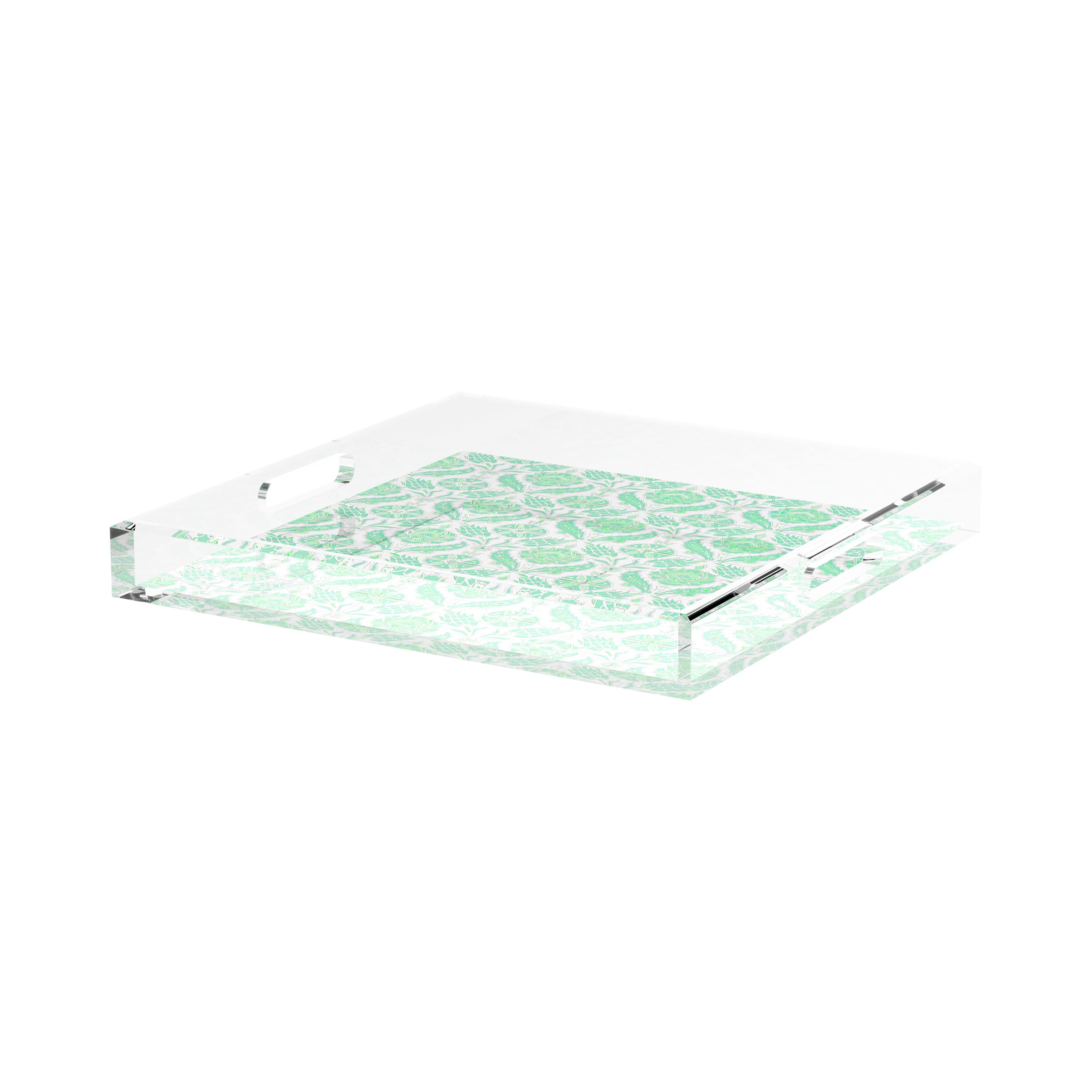 Tulipia Green 15X15 Acrylic Tray - nicolettemayer.com