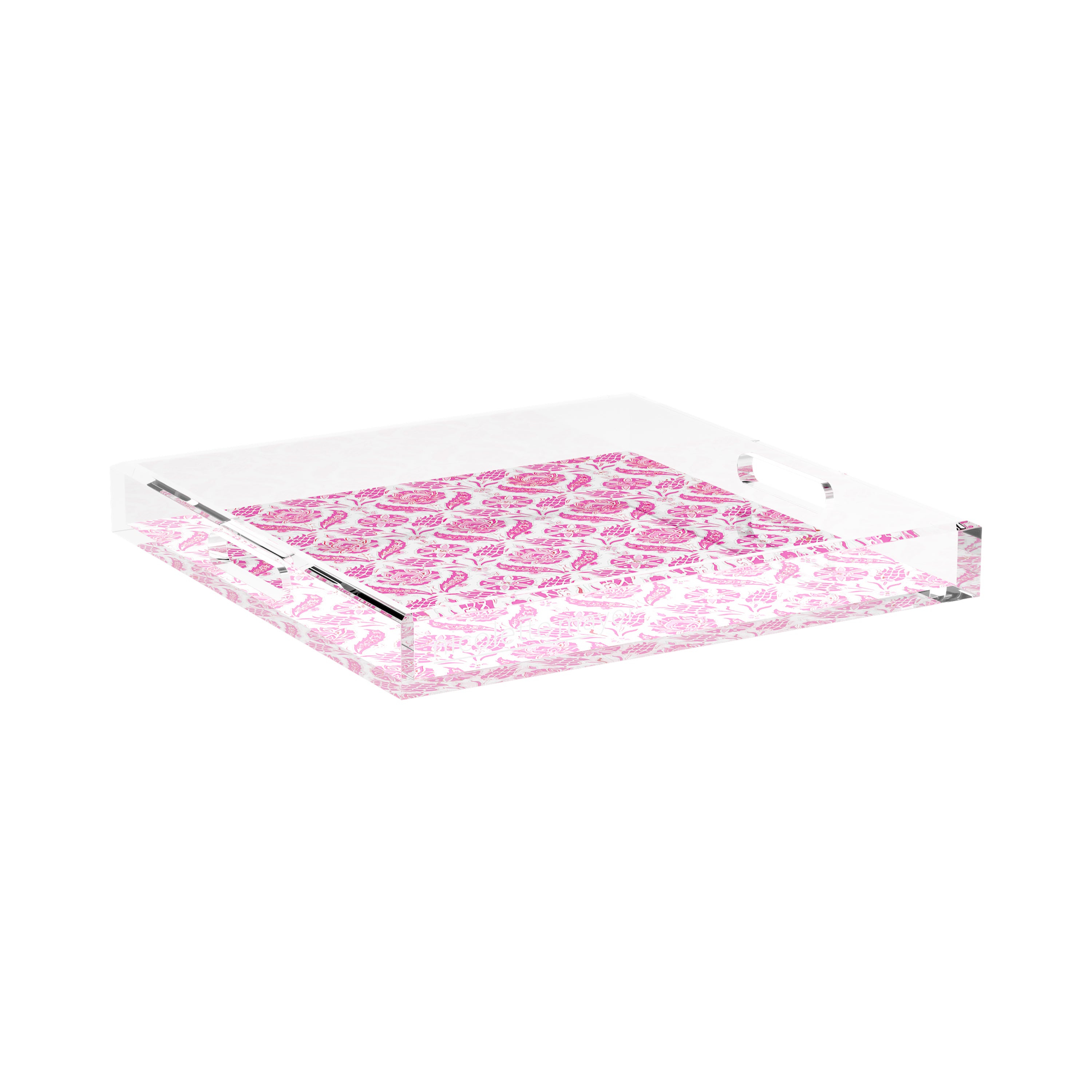 Tulipia Raspberry 15X15 Acrylic Tray - nicolettemayer.com