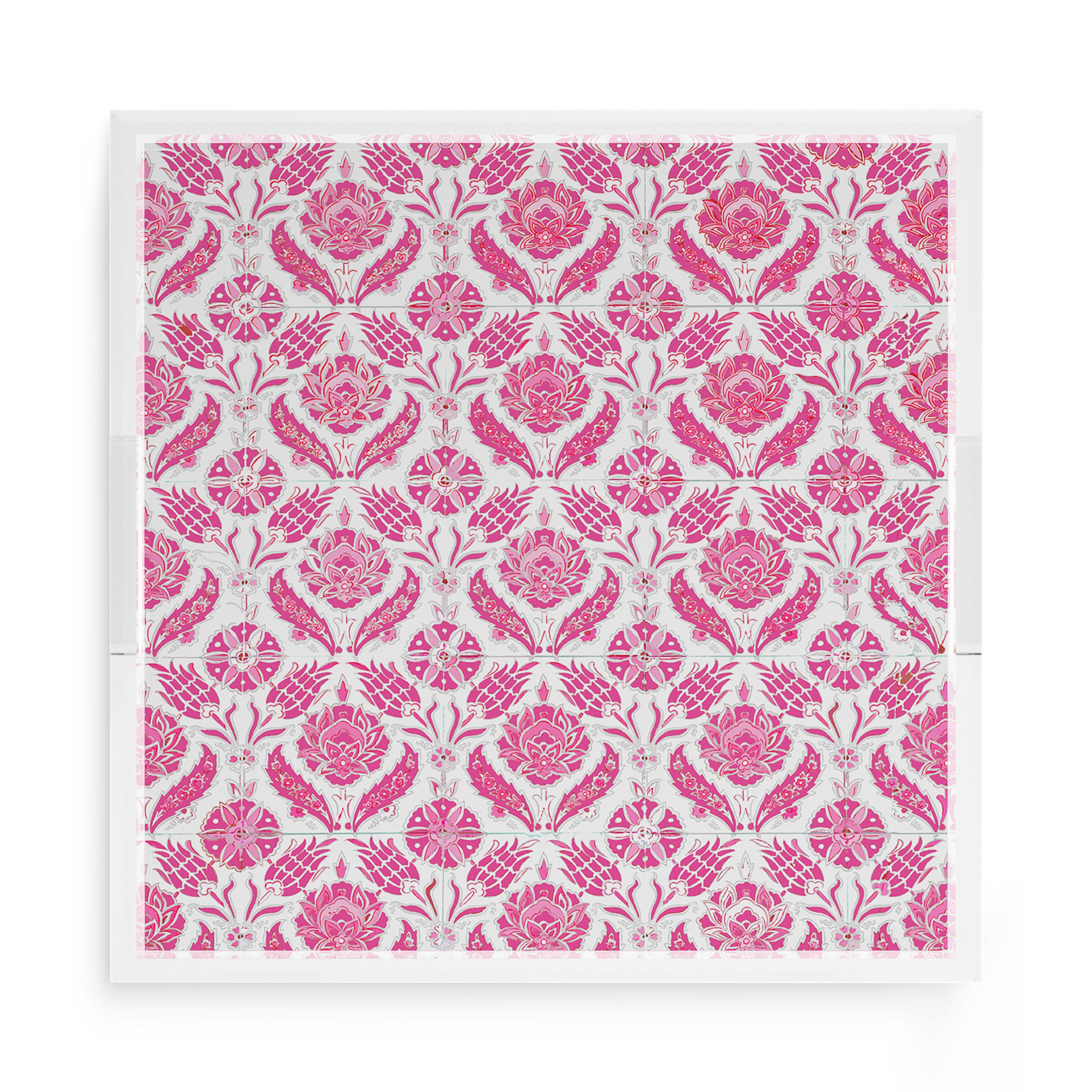 Tulipia Raspberry 15X15 Acrylic Tray - nicolettemayer.com