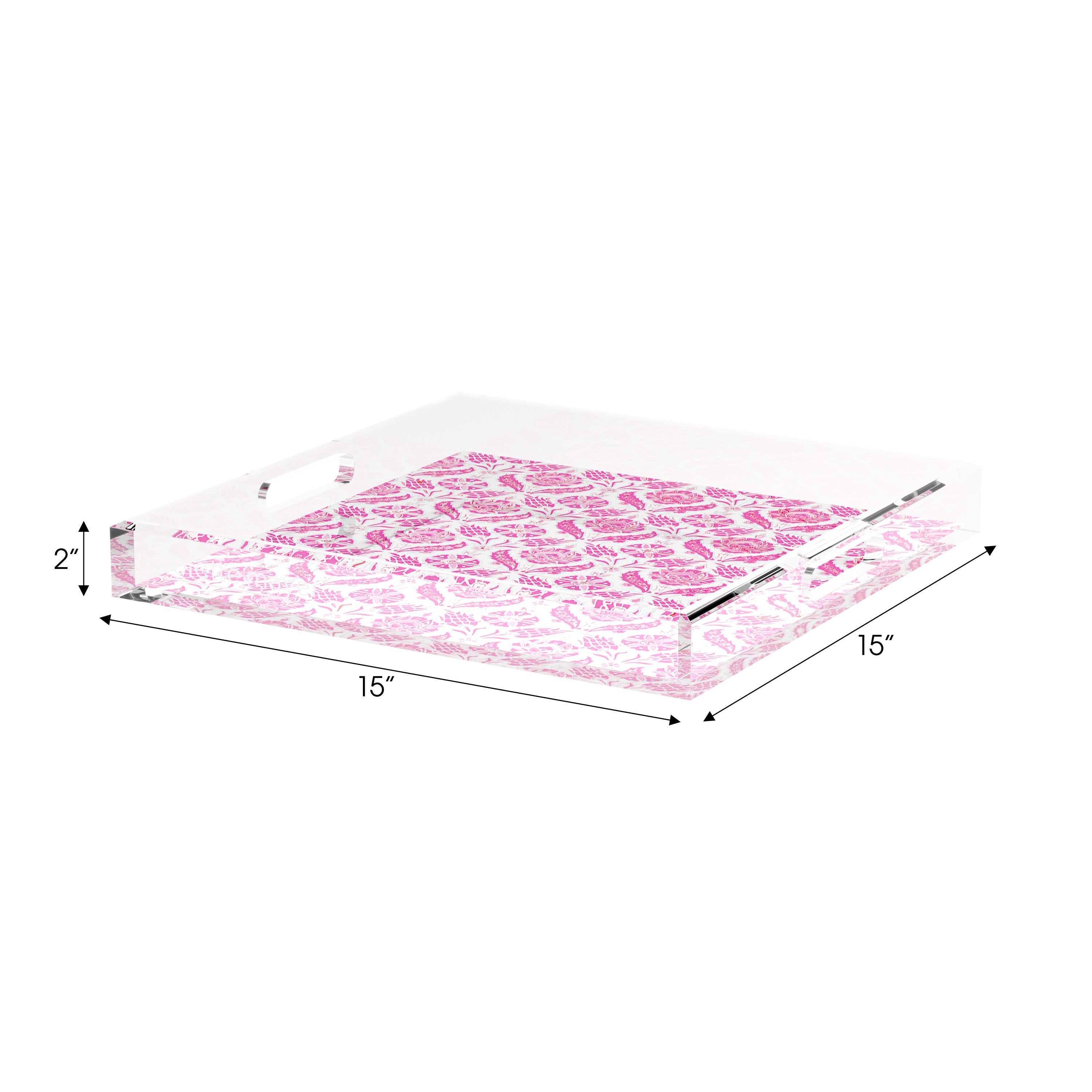 Tulipia Raspberry 15X15 Acrylic Tray - nicolettemayer.com