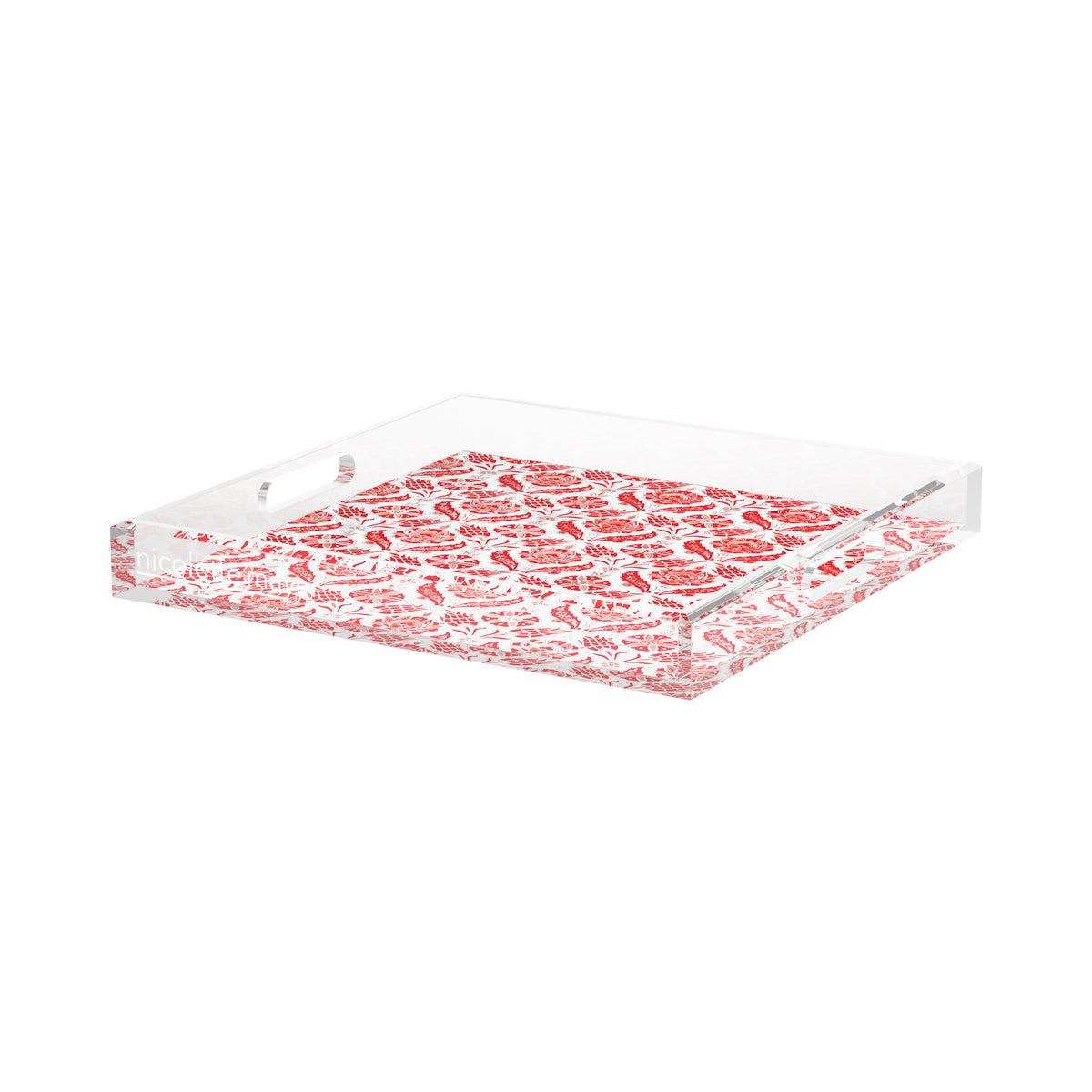 Tulipia Red Acrylic Decorative Tray, 15 x 15 in. by Nicolette Mayer