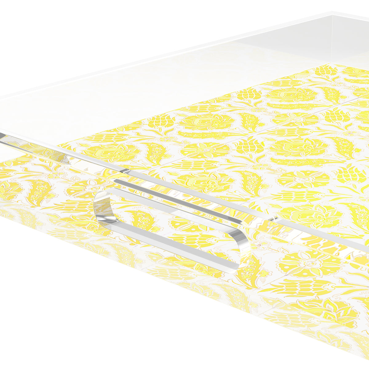 Tulipia Yellow Acrylic Decorative Tray, 15 x 15 in. by Nicolette Mayer