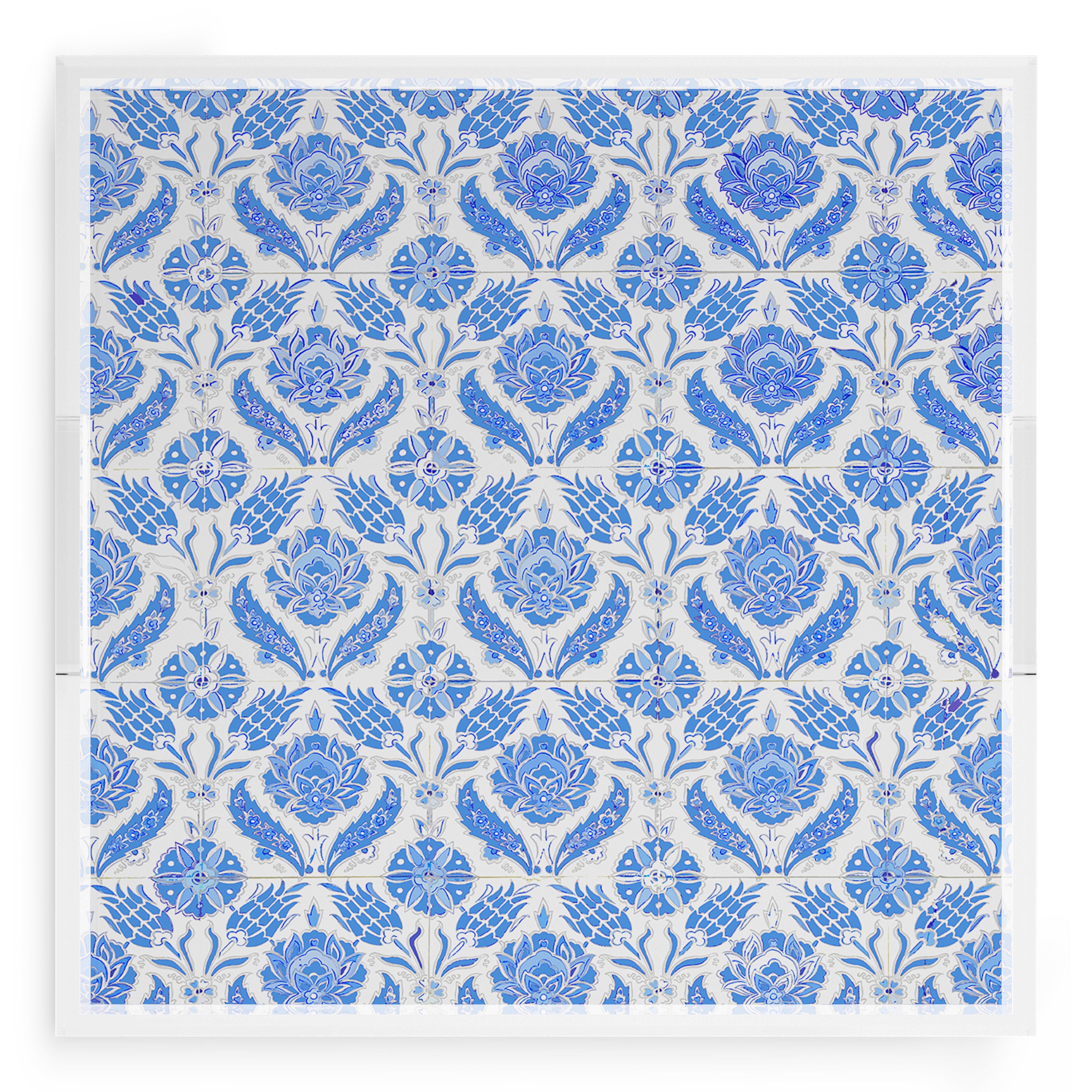 Tulipia Blue 18X18 Acrylic Tray - nicolettemayer.com
