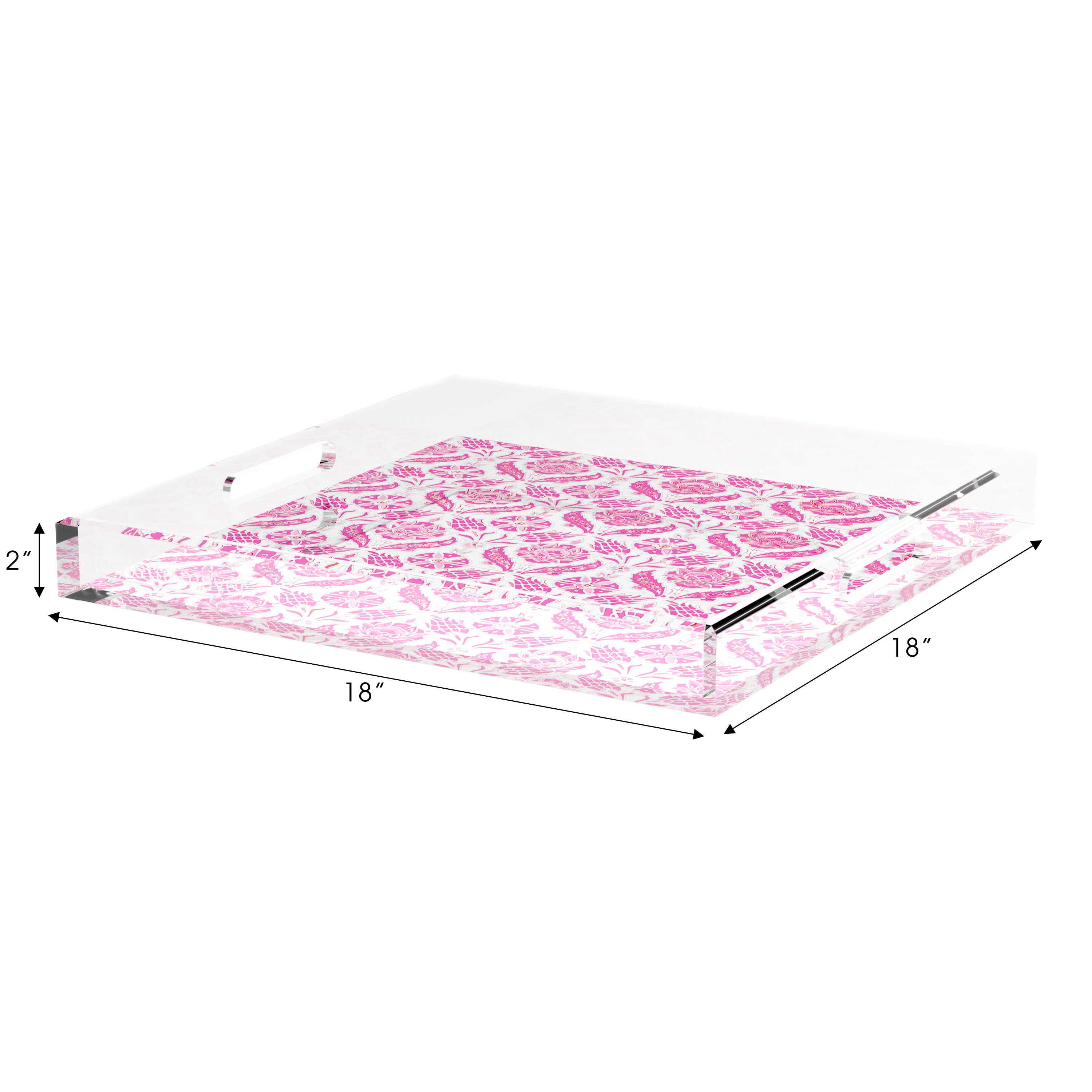 Tulipia Raspberry 18X18 Acrylic Tray - nicolettemayer.com