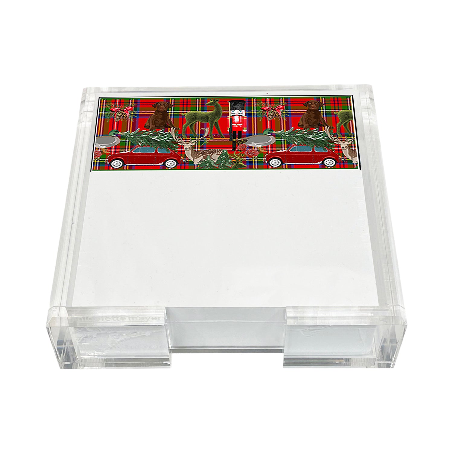 Ultimate Christmas Plaid Note Cards With Acrylic Holder