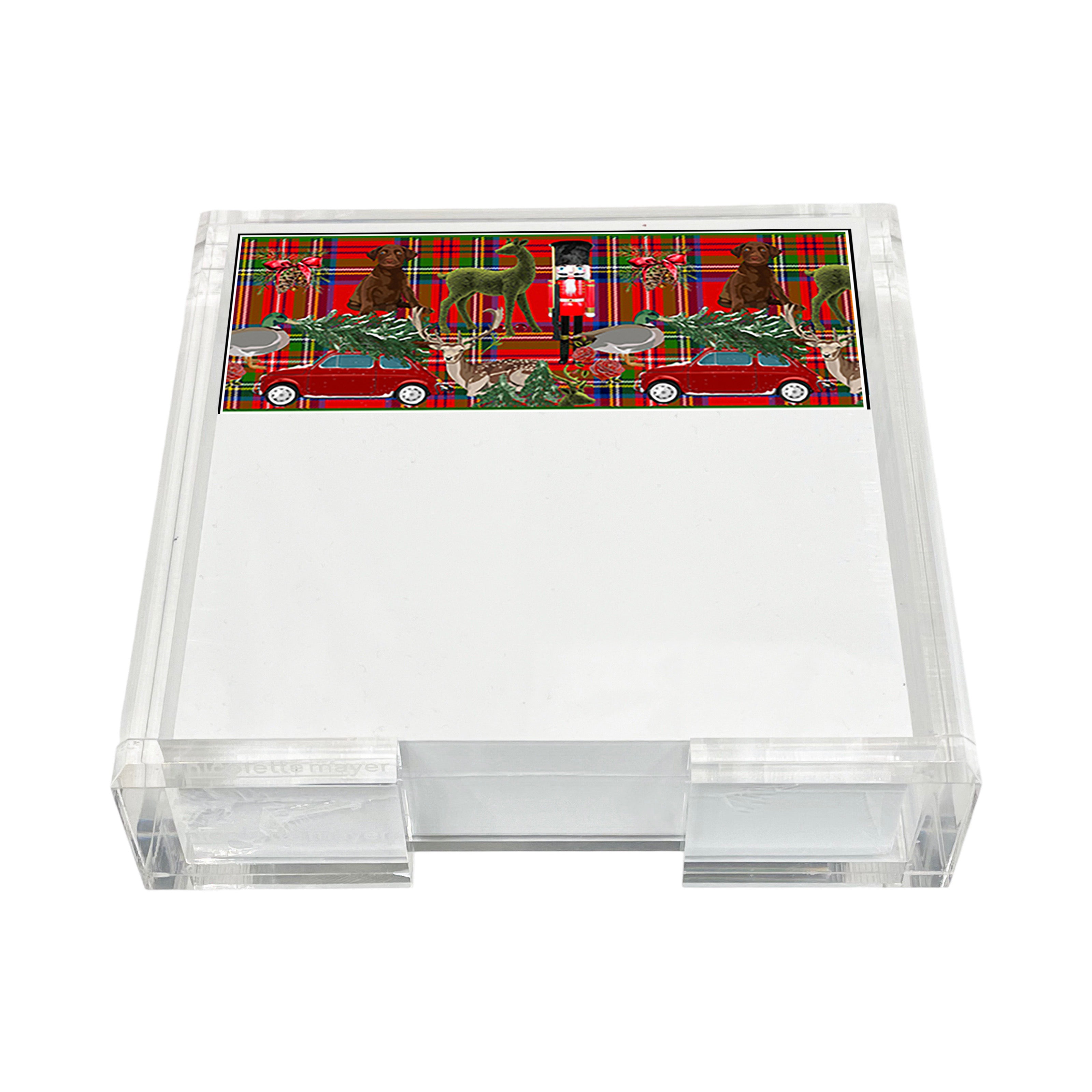 Ultimate Christmas Plaid Note Cards With Acrylic Holder