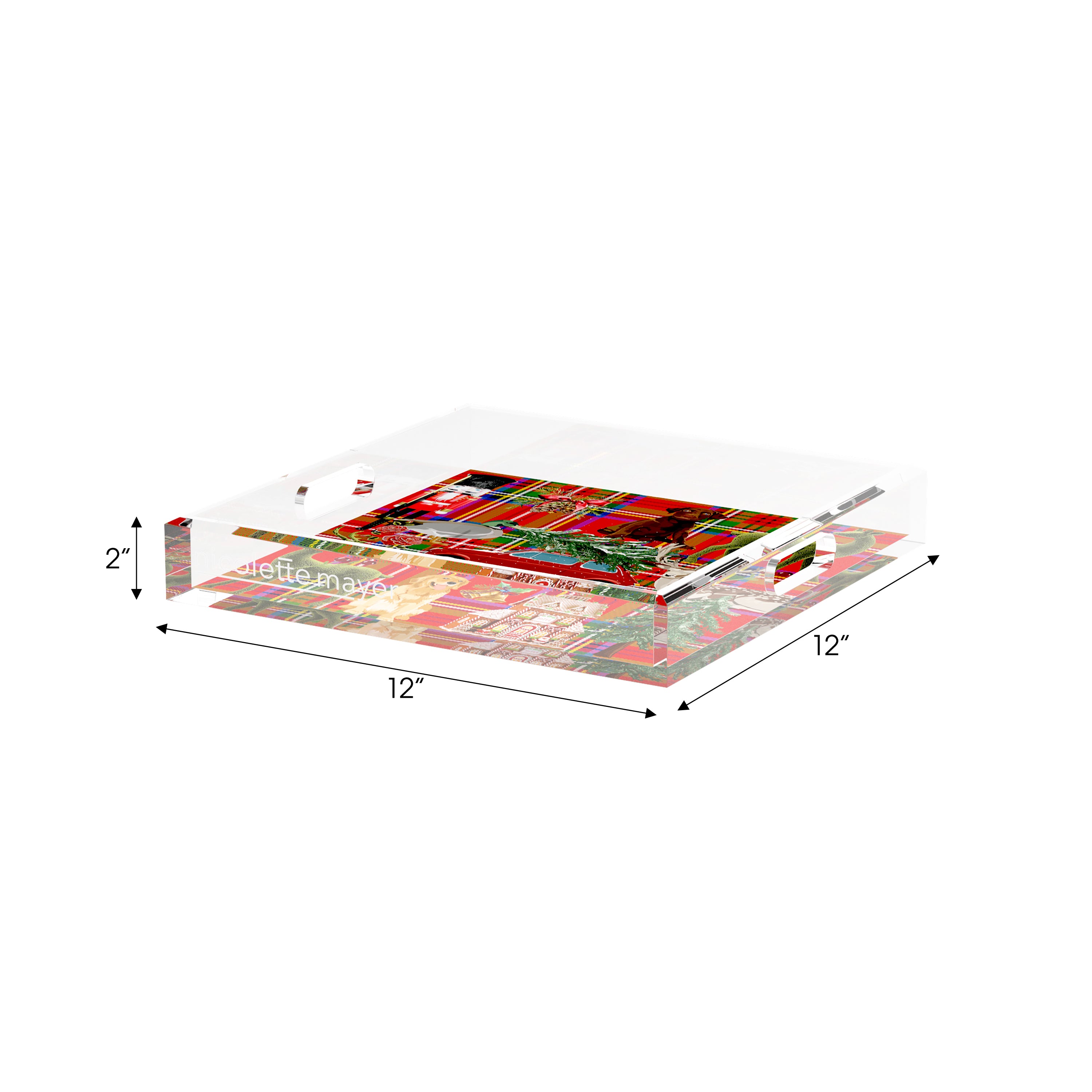 Ultimate Christmas Plaid 12X12 Acrylic Tray - nicolettemayer.com