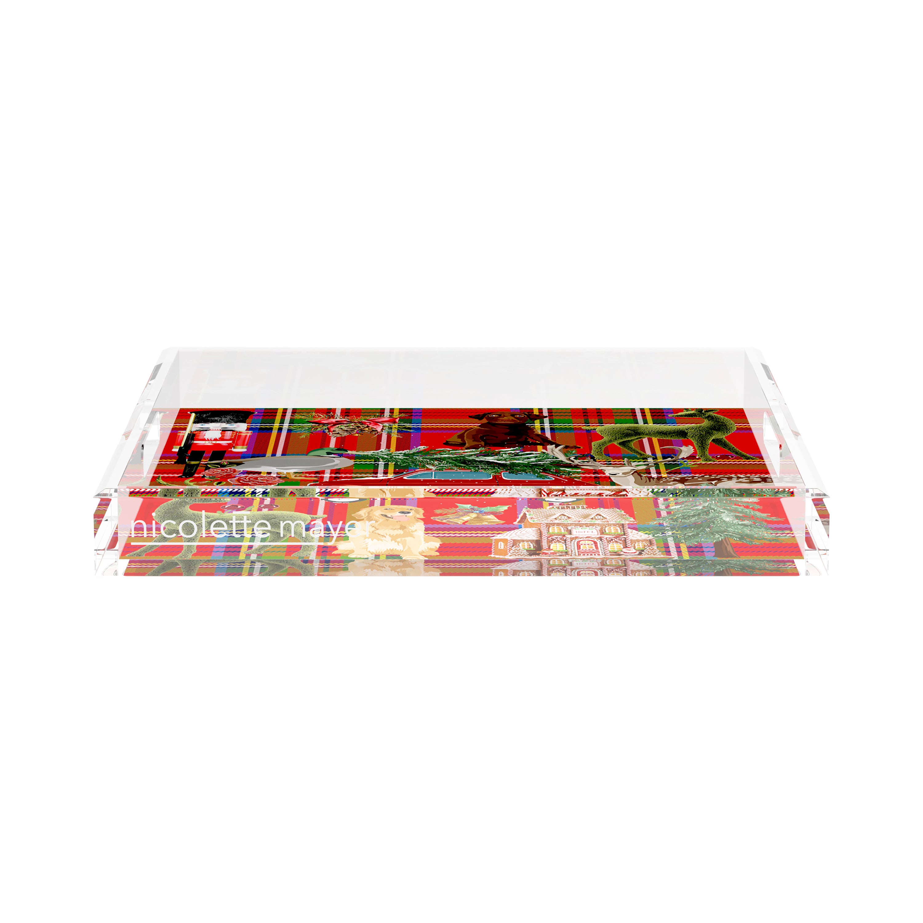 Ultimate Christmas Plaid 15X15 Acrylic Tray - nicolettemayer.com