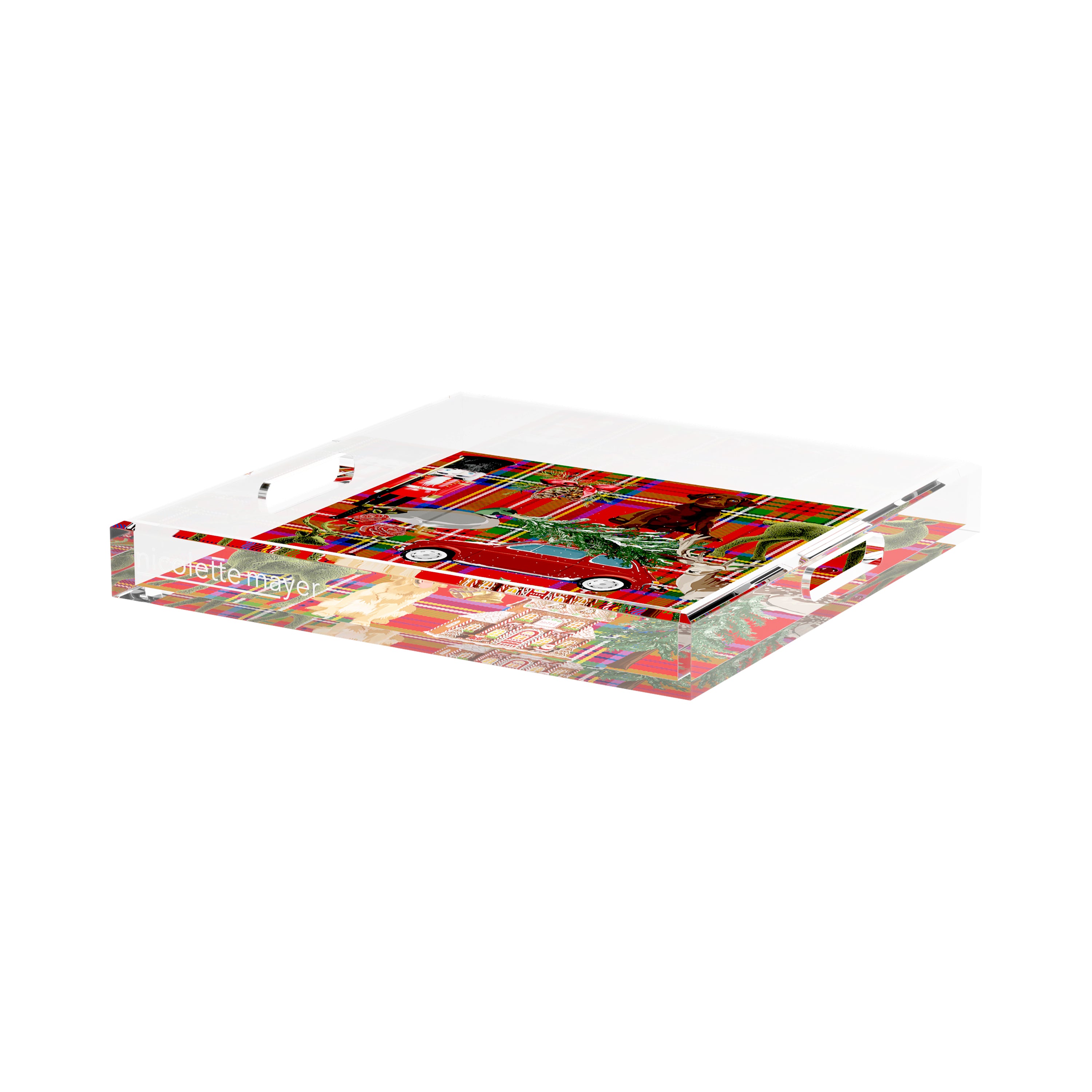 Ultimate Christmas Plaid 15X15 Acrylic Tray - nicolettemayer.com