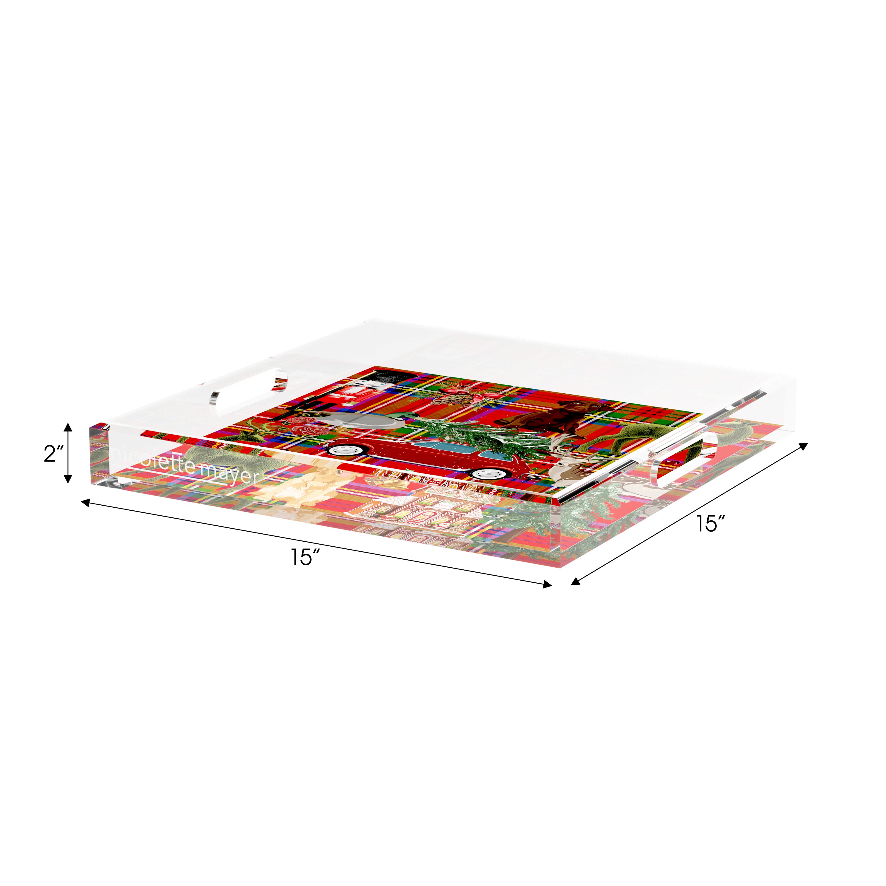 Ultimate Christmas Plaid 15X15 Acrylic Tray - nicolettemayer.com