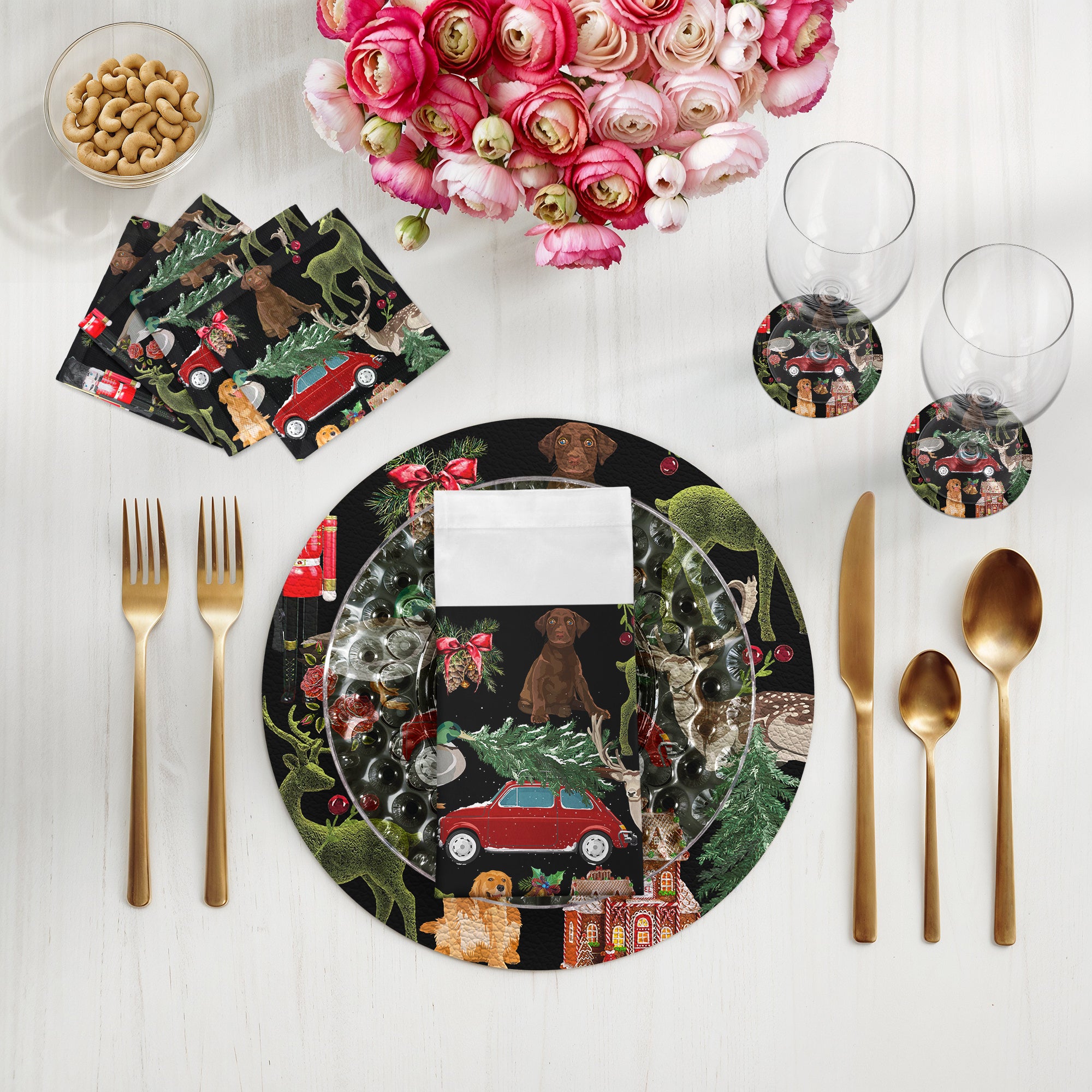 Ultimate Christmas Black 22X22 Dinner Napkins - nicolettemayer.com