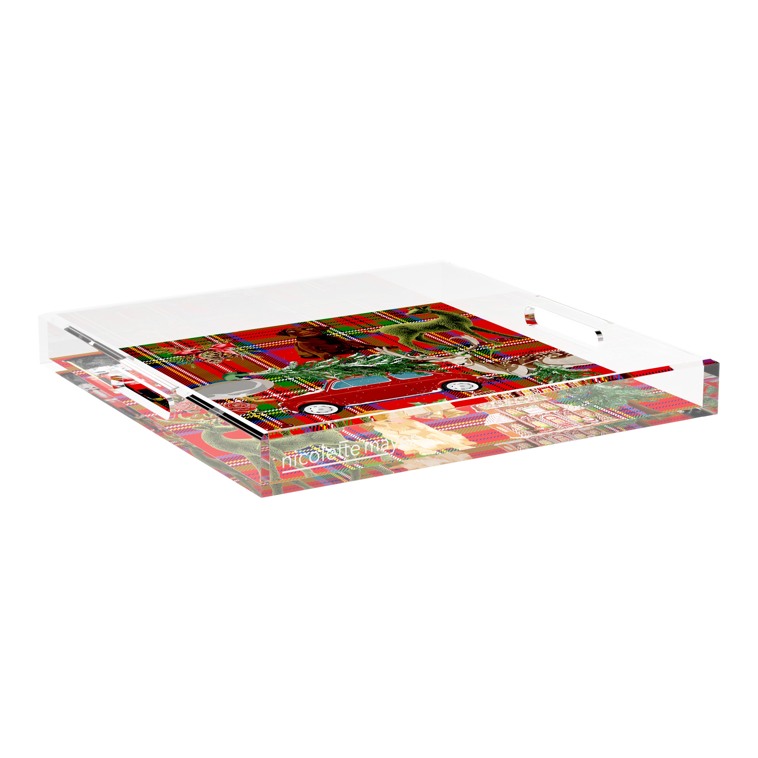 Ultimate Christmas Plaid 18X18 Acrylic Tray - nicolettemayer.com