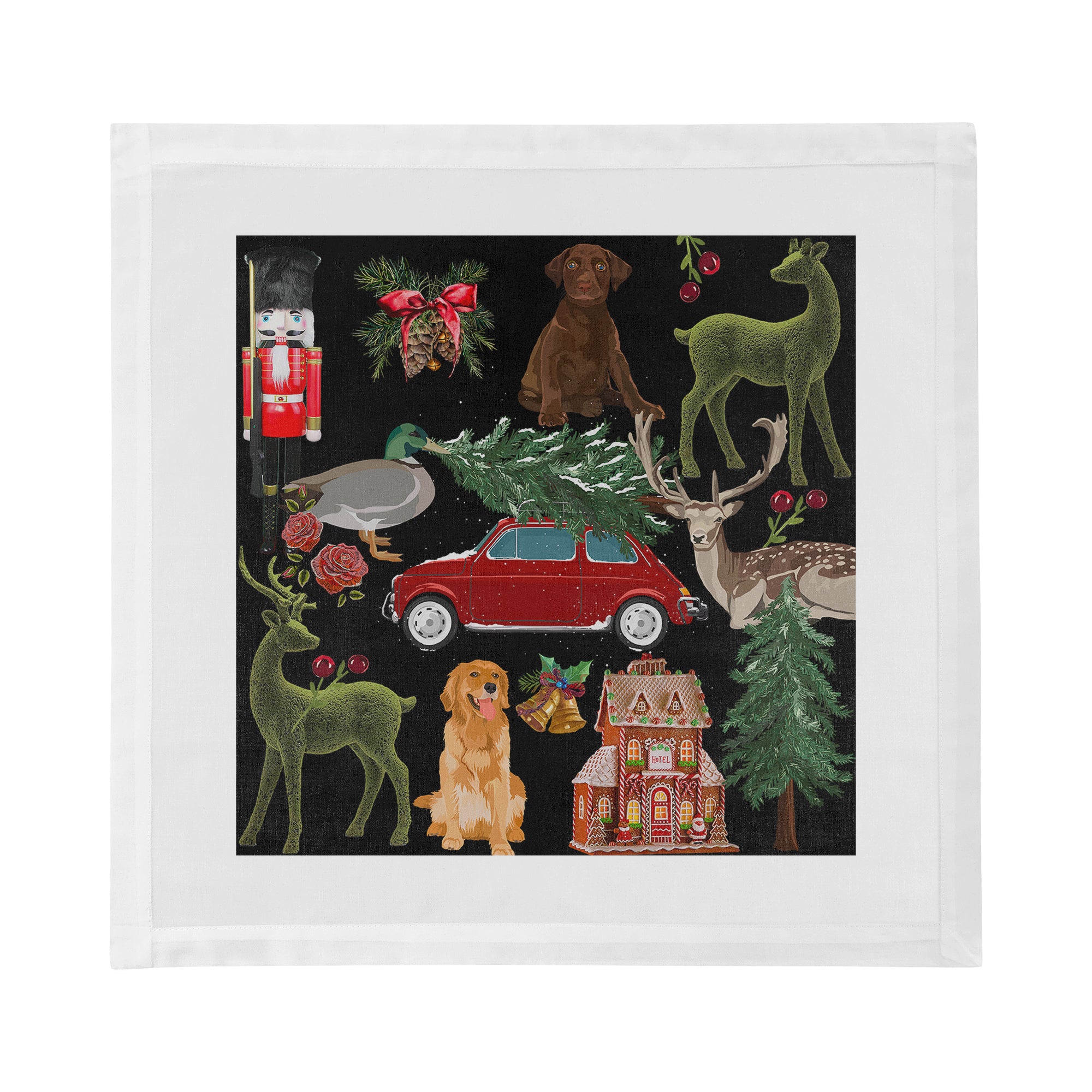 Ultimate Christmas Black 22X22 Dinner Napkins - nicolettemayer.com