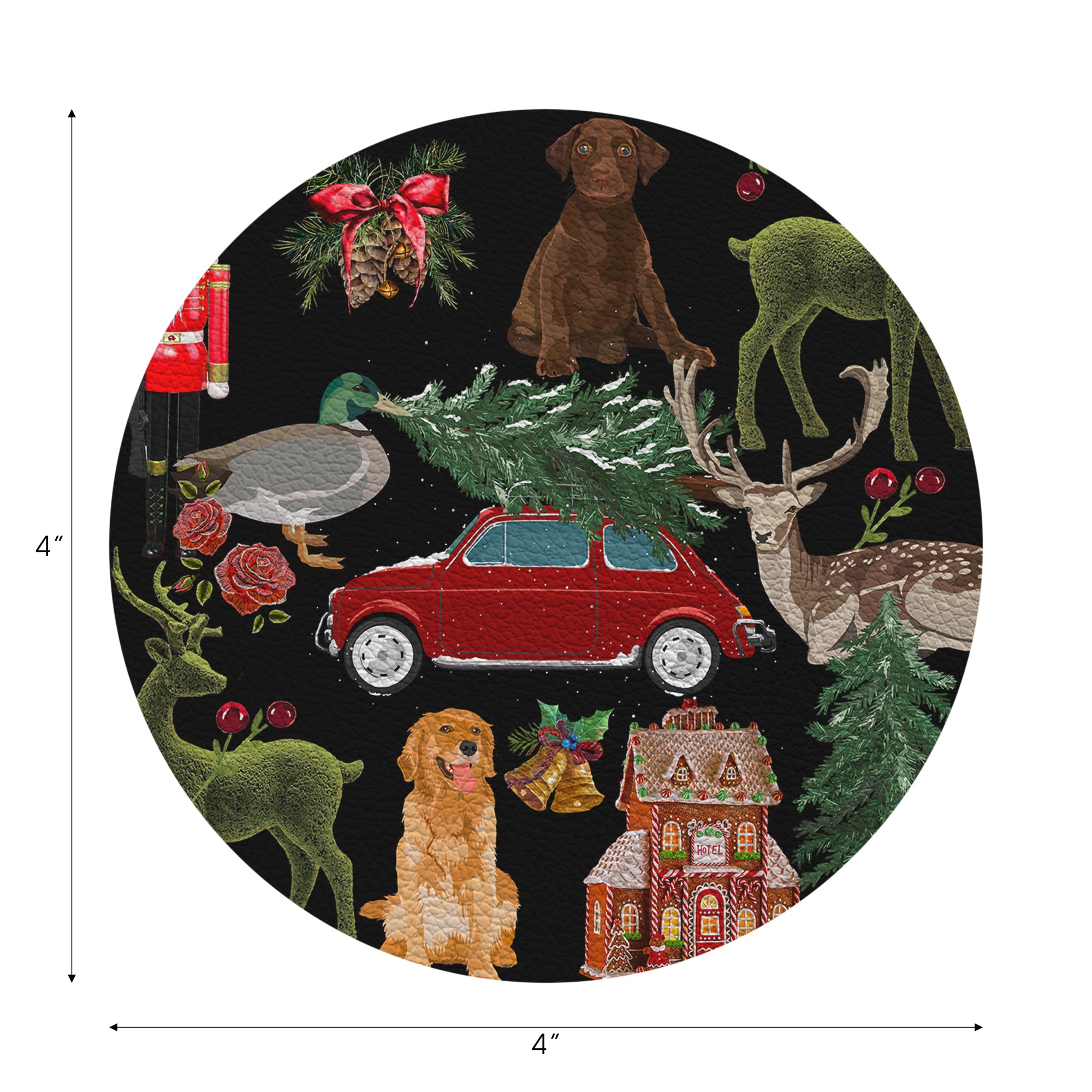 Ultimate Christmas Black 4" Coasters - nicolettemayer.com