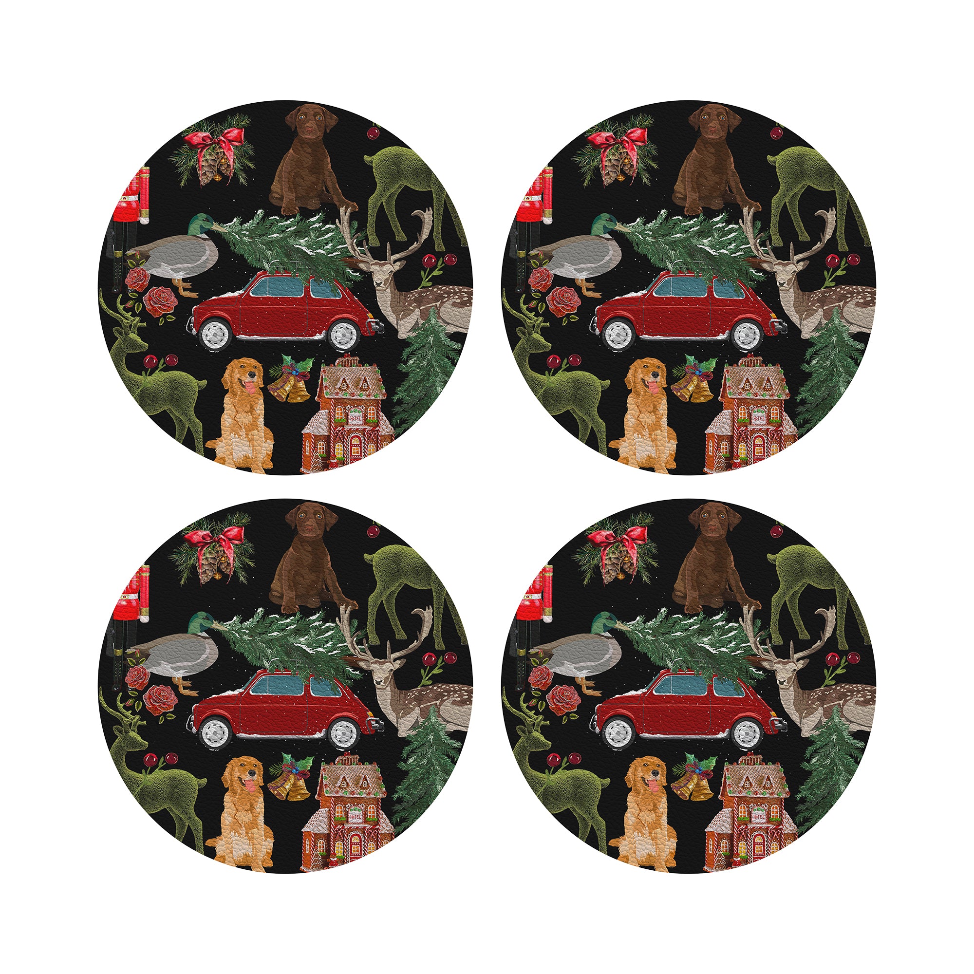 Ultimate Christmas Black 4" Coasters - nicolettemayer.com