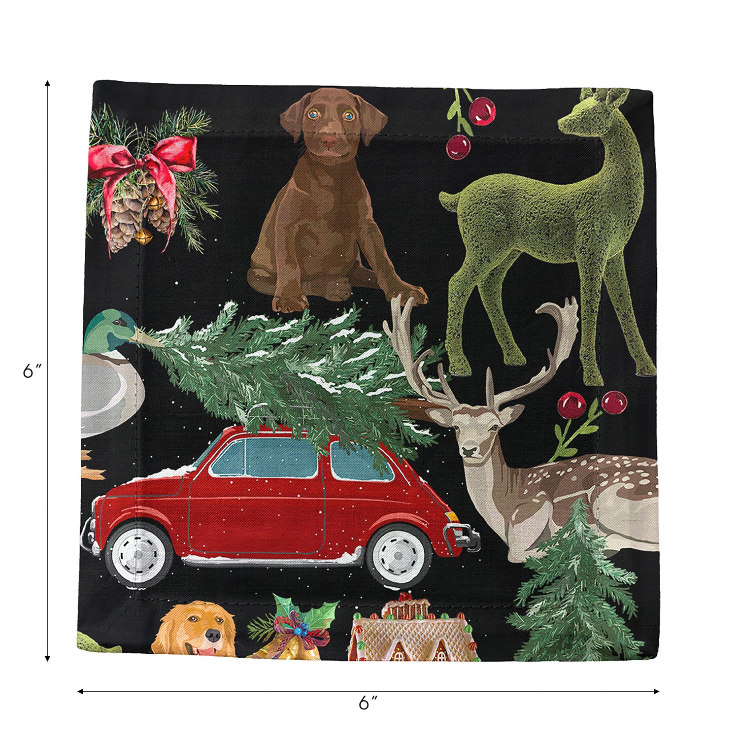 Ultimate Christmas Black 6X6 Cocktail Napkins - nicolettemayer.com