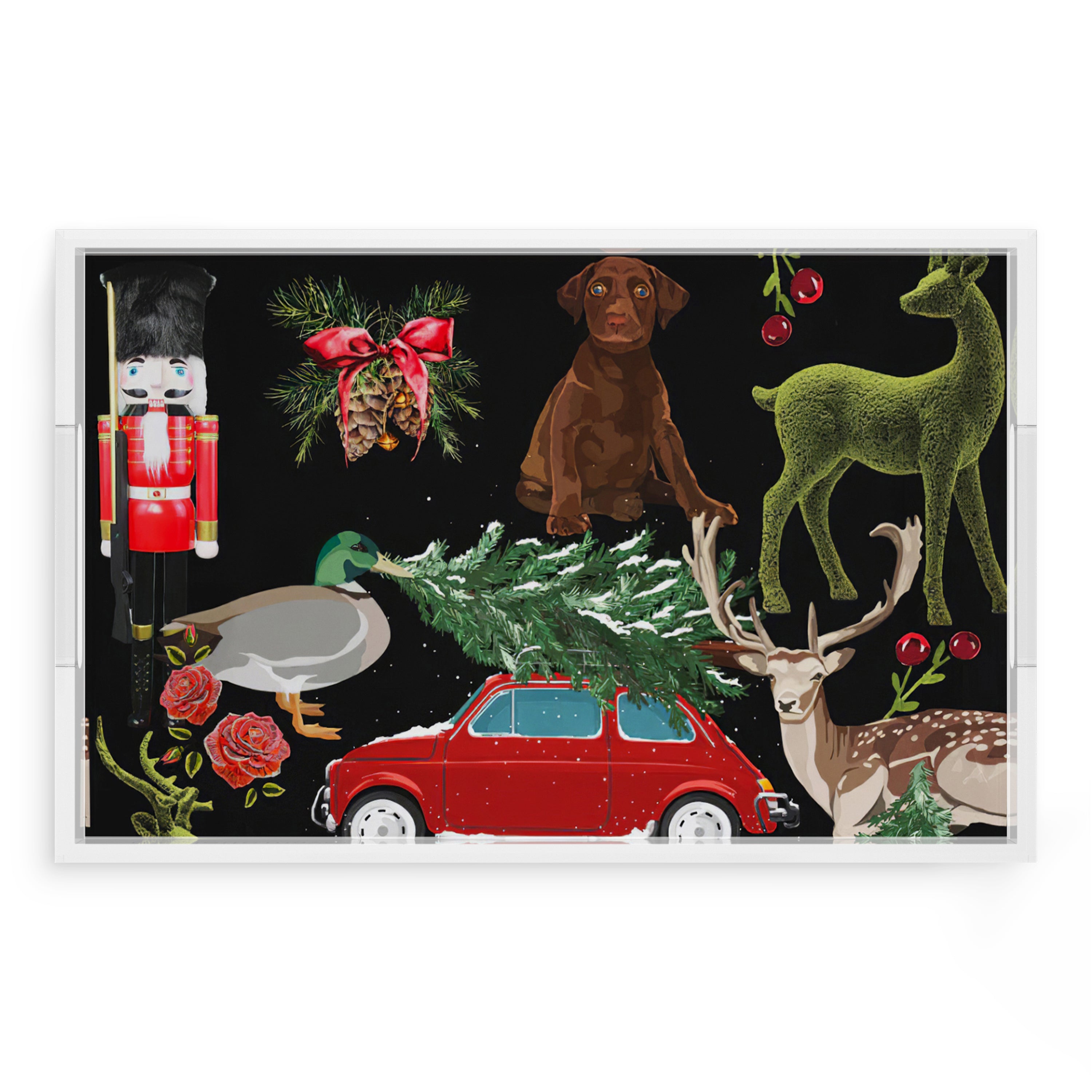 Ultimate Christmas Black 22.5X14.5 Acrylic Tray - nicolettemayer.com