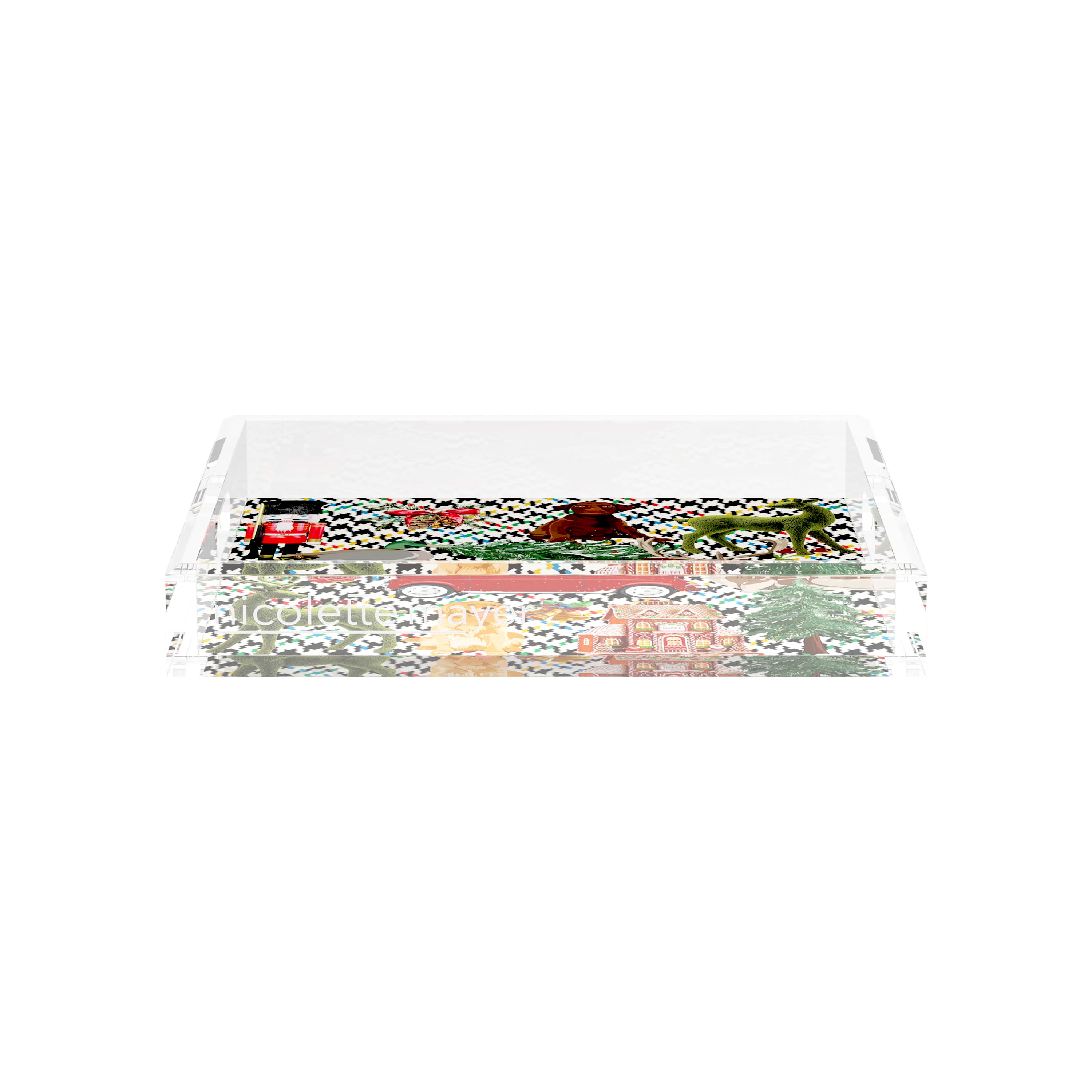 Ultimate Christmas Multi Plaid 12X12 Acrylic Tray - nicolettemayer.com