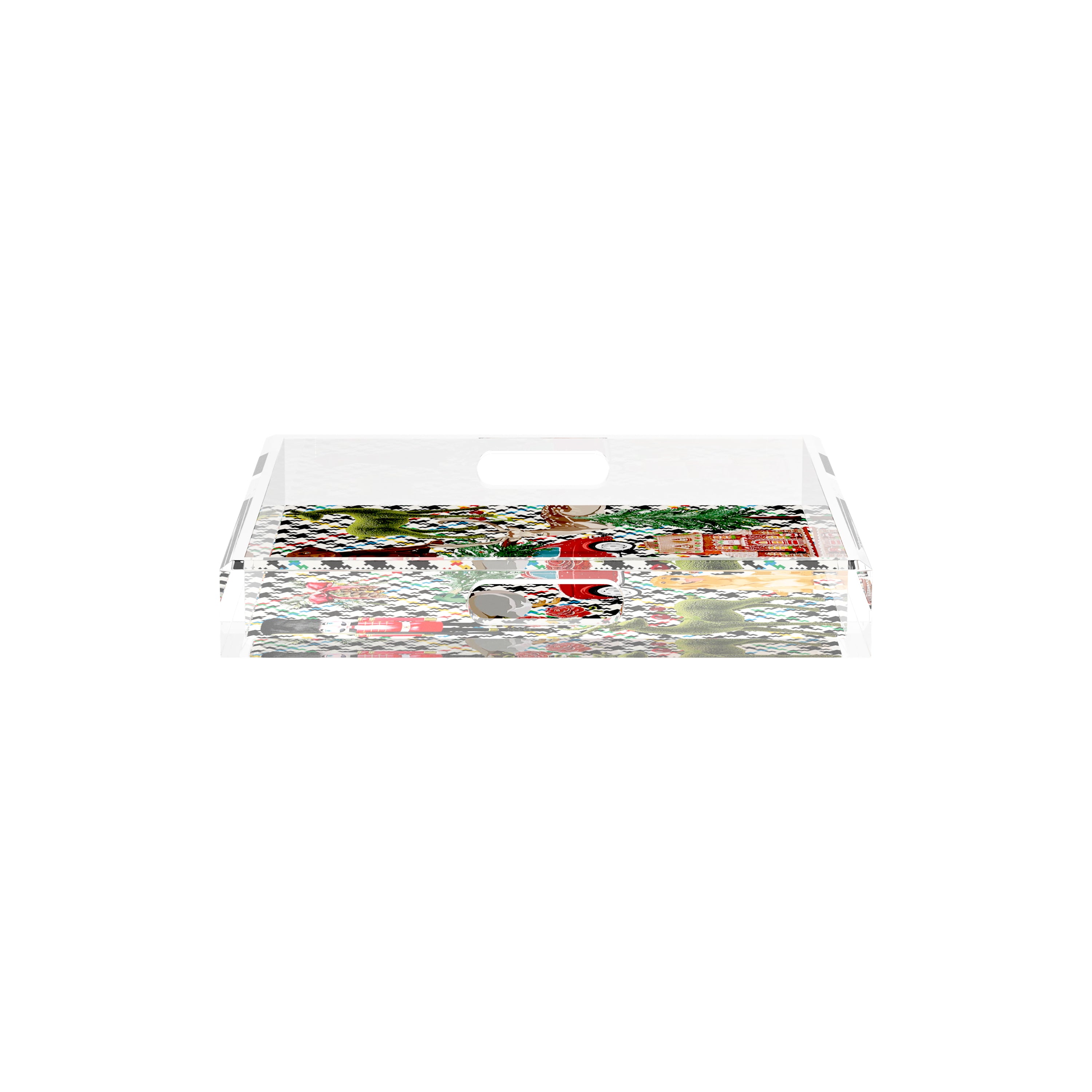 Ultimate Christmas Multi Plaid 12X12 Acrylic Tray - nicolettemayer.com