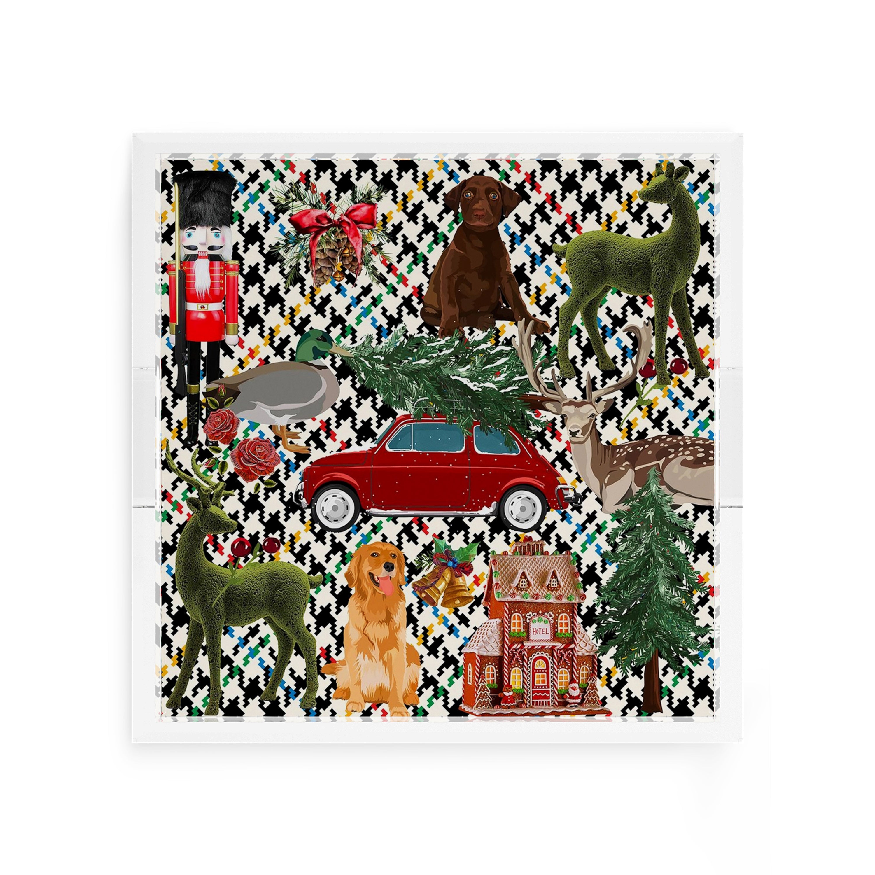 Ultimate Christmas Multi Plaid 12X12 Acrylic Tray - nicolettemayer.com