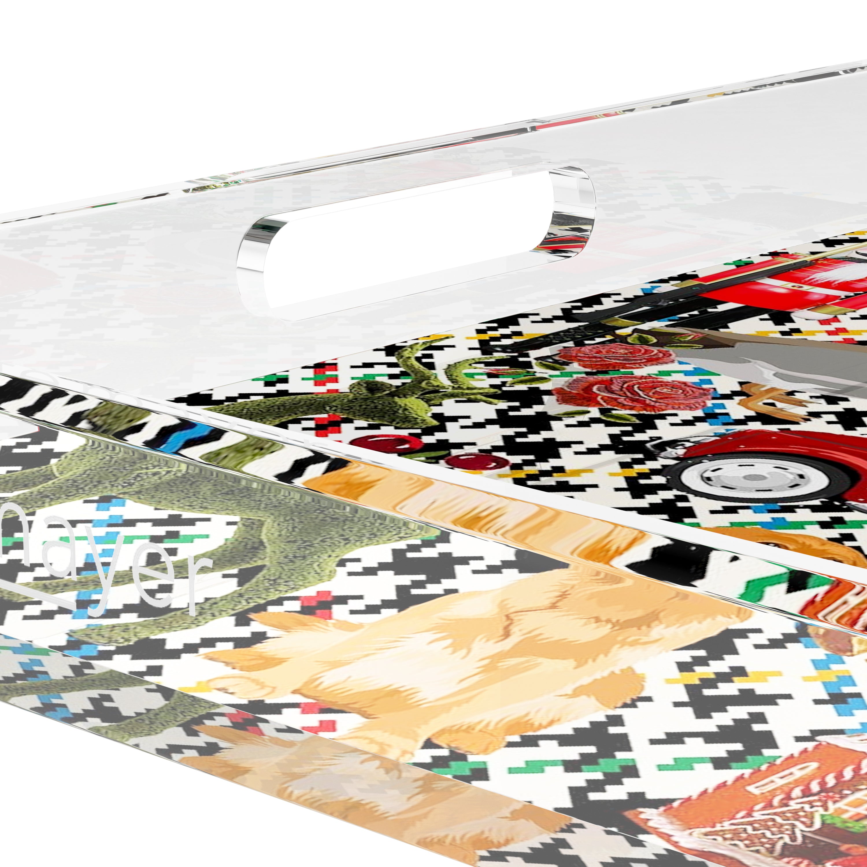 Ultimate Christmas Multi Plaid 12X12 Acrylic Tray - nicolettemayer.com