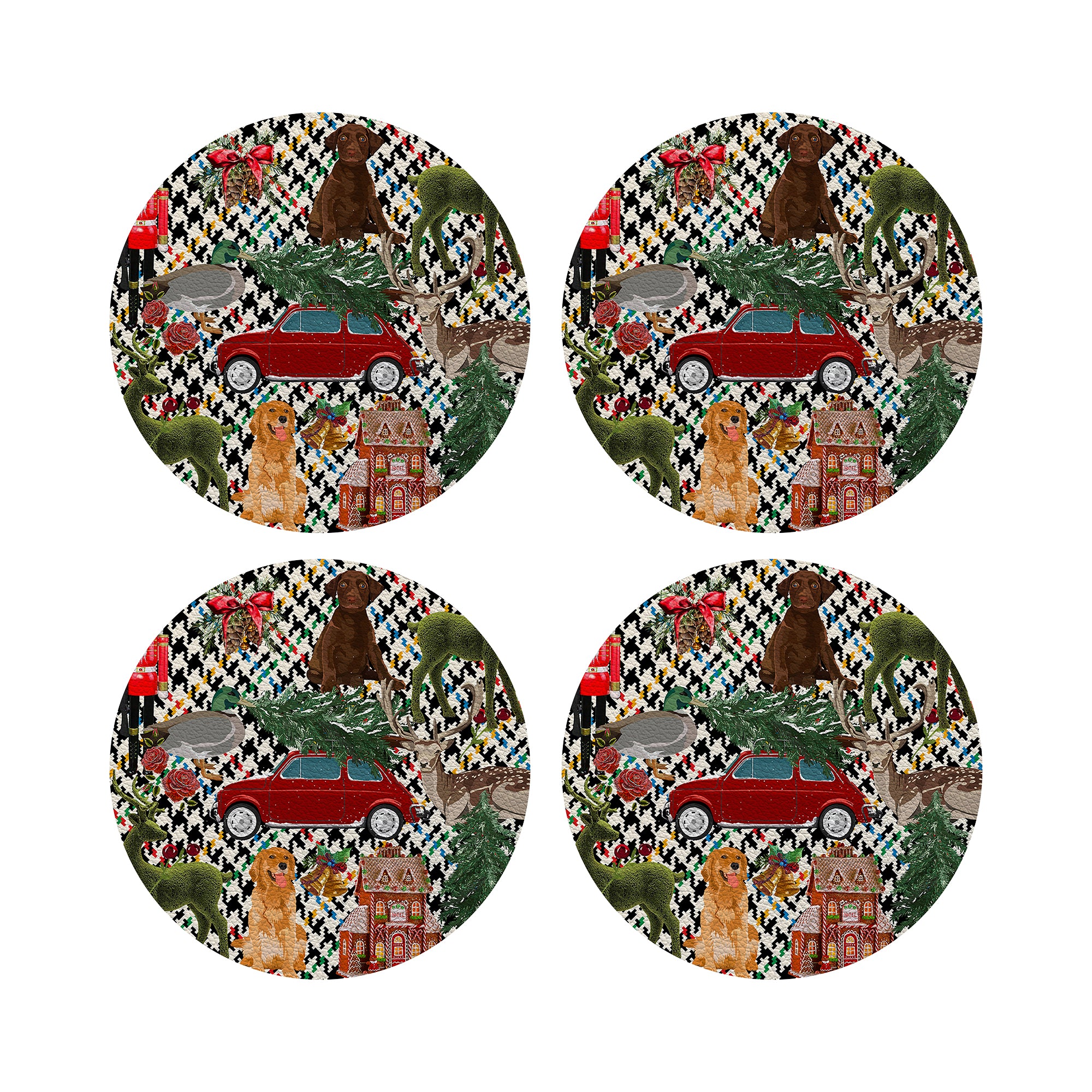 Ultimate Christmas Multi Plaid 4" Coasters - nicolettemayer.com
