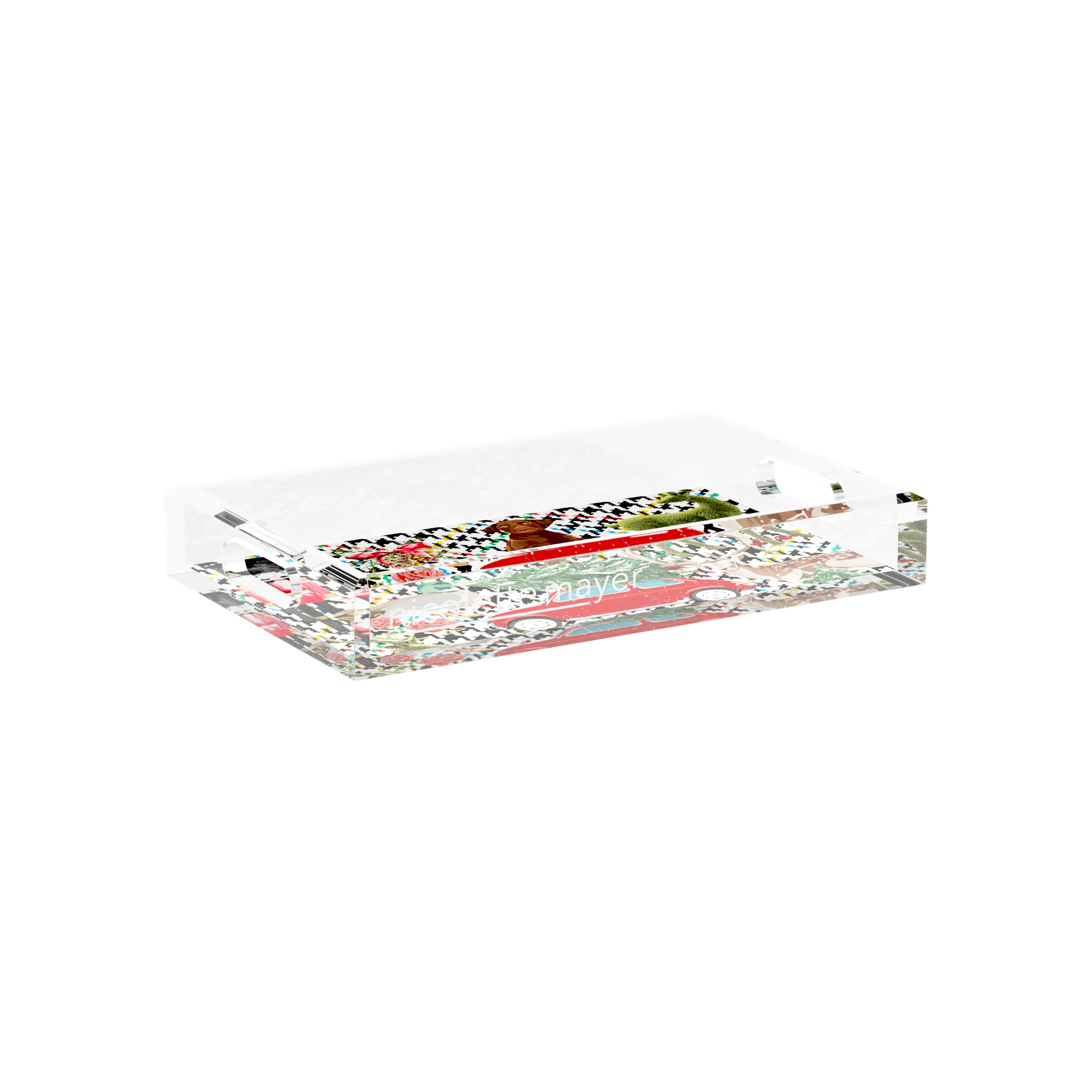 Ultimate Christmas Multi Plaid 12.5X7.75 Acrylic Tray - nicolettemayer.com