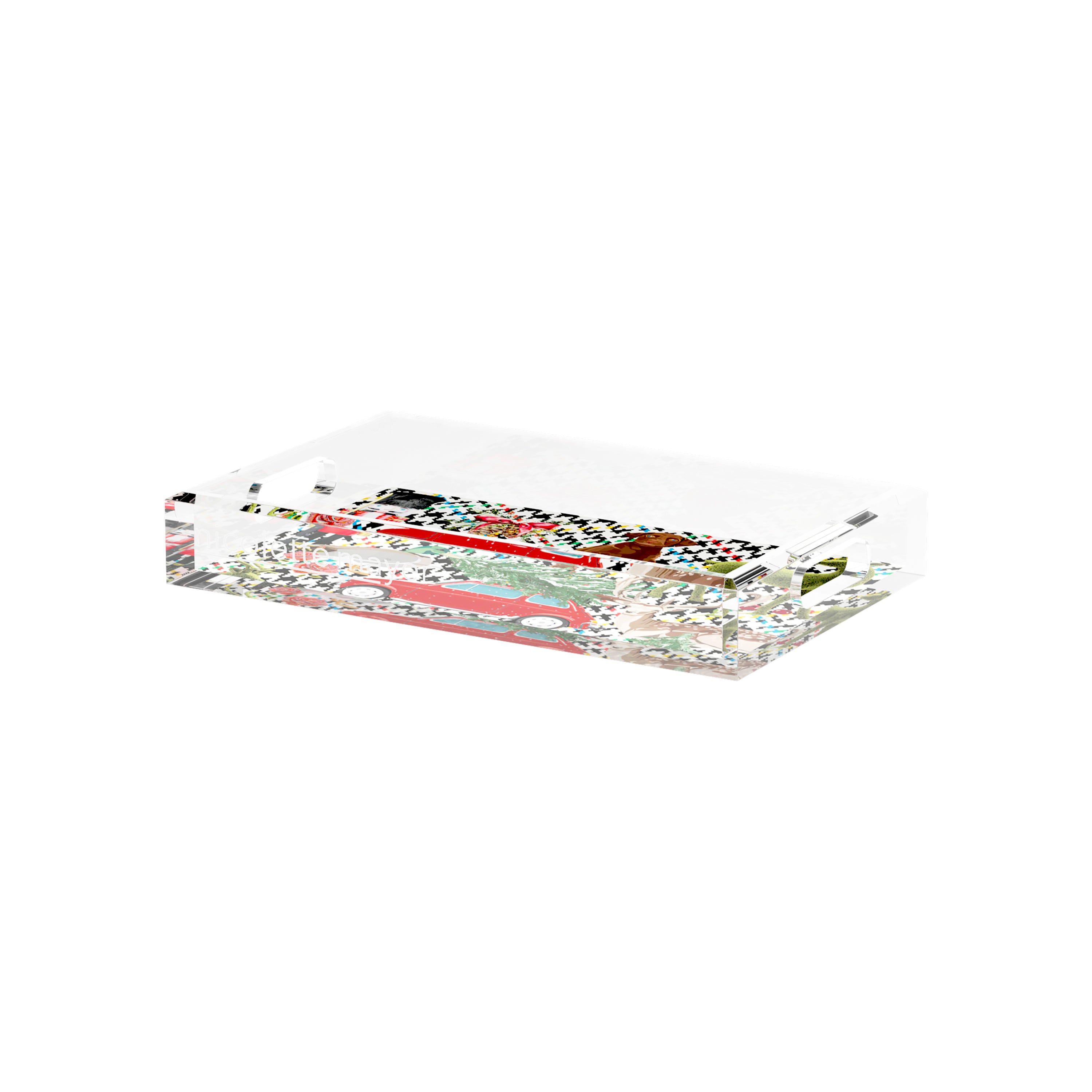 Ultimate Christmas Multi Plaid 12.5X7.75 Acrylic Tray - nicolettemayer.com