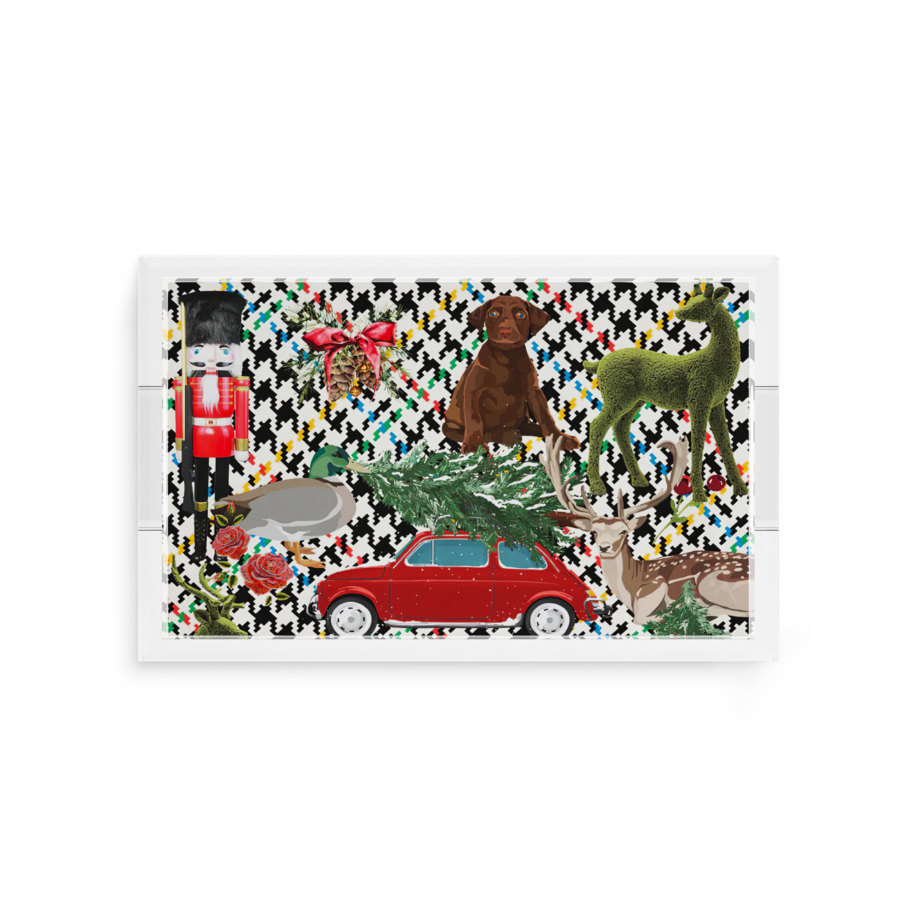 Ultimate Christmas Multi Plaid 12.5X7.75 Acrylic Tray - nicolettemayer.com
