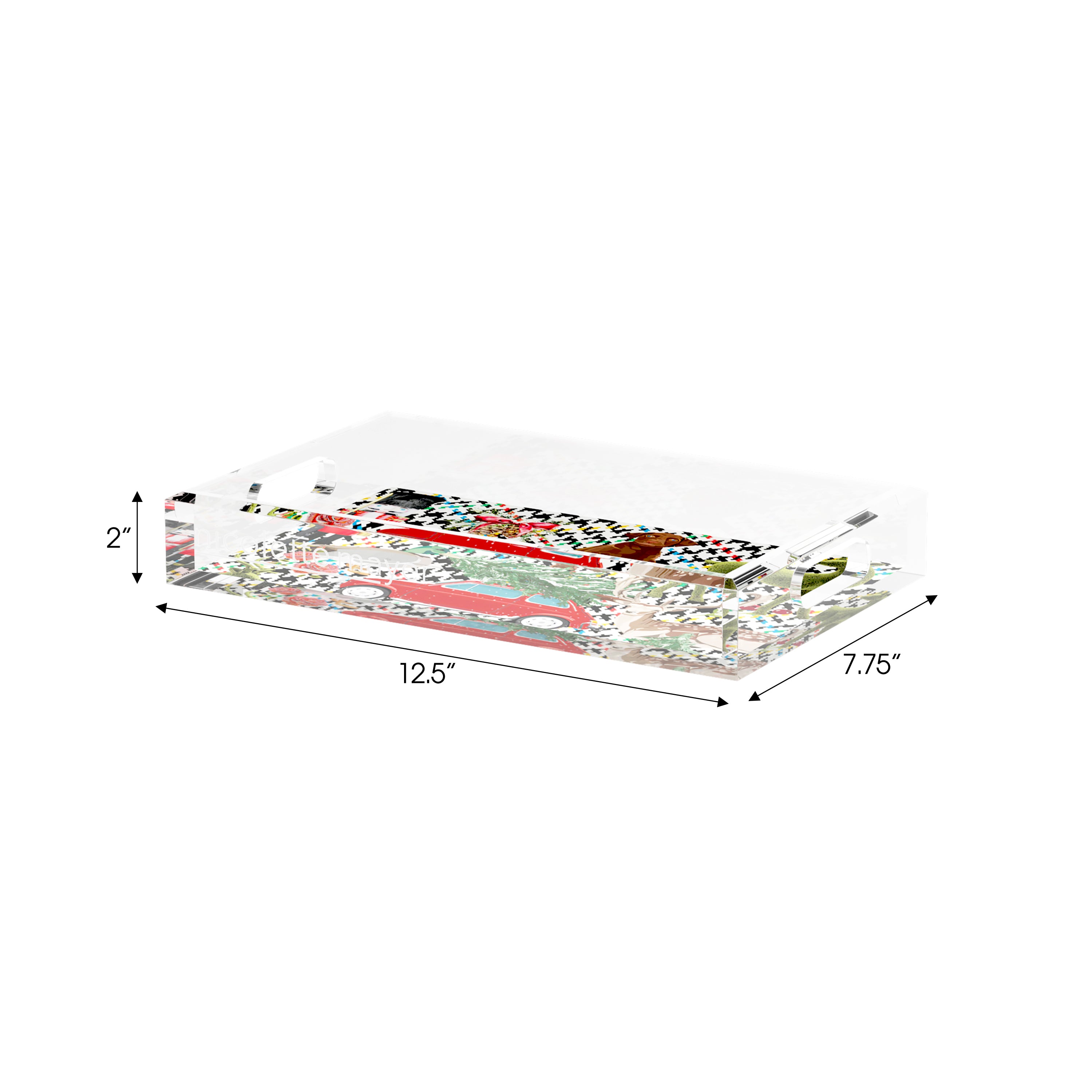 Ultimate Christmas Multi Plaid 12.5X7.75 Acrylic Tray - nicolettemayer.com