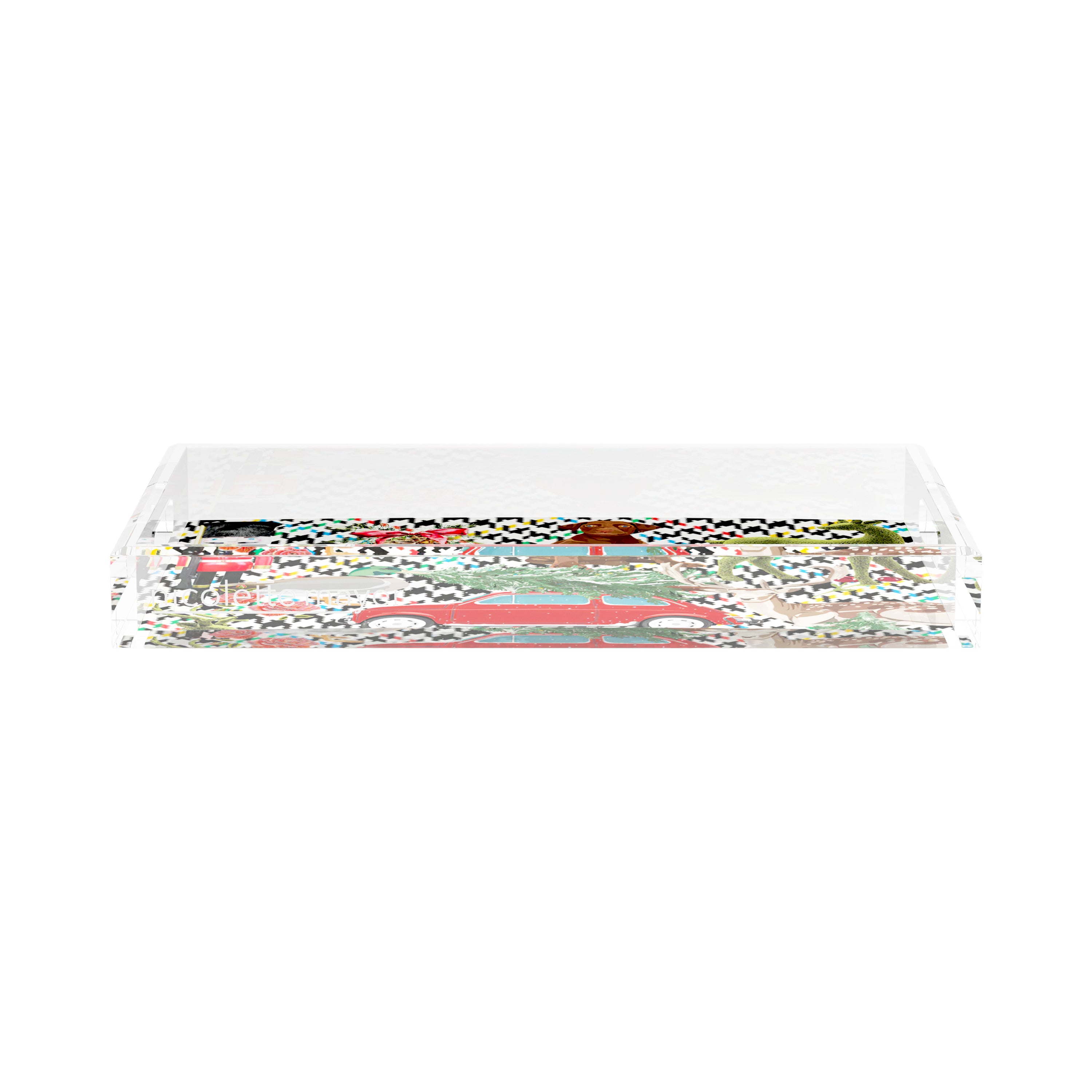 Ultimate Christmas Multi Plaid 17X10.5 Acrylic Tray - nicolettemayer.com