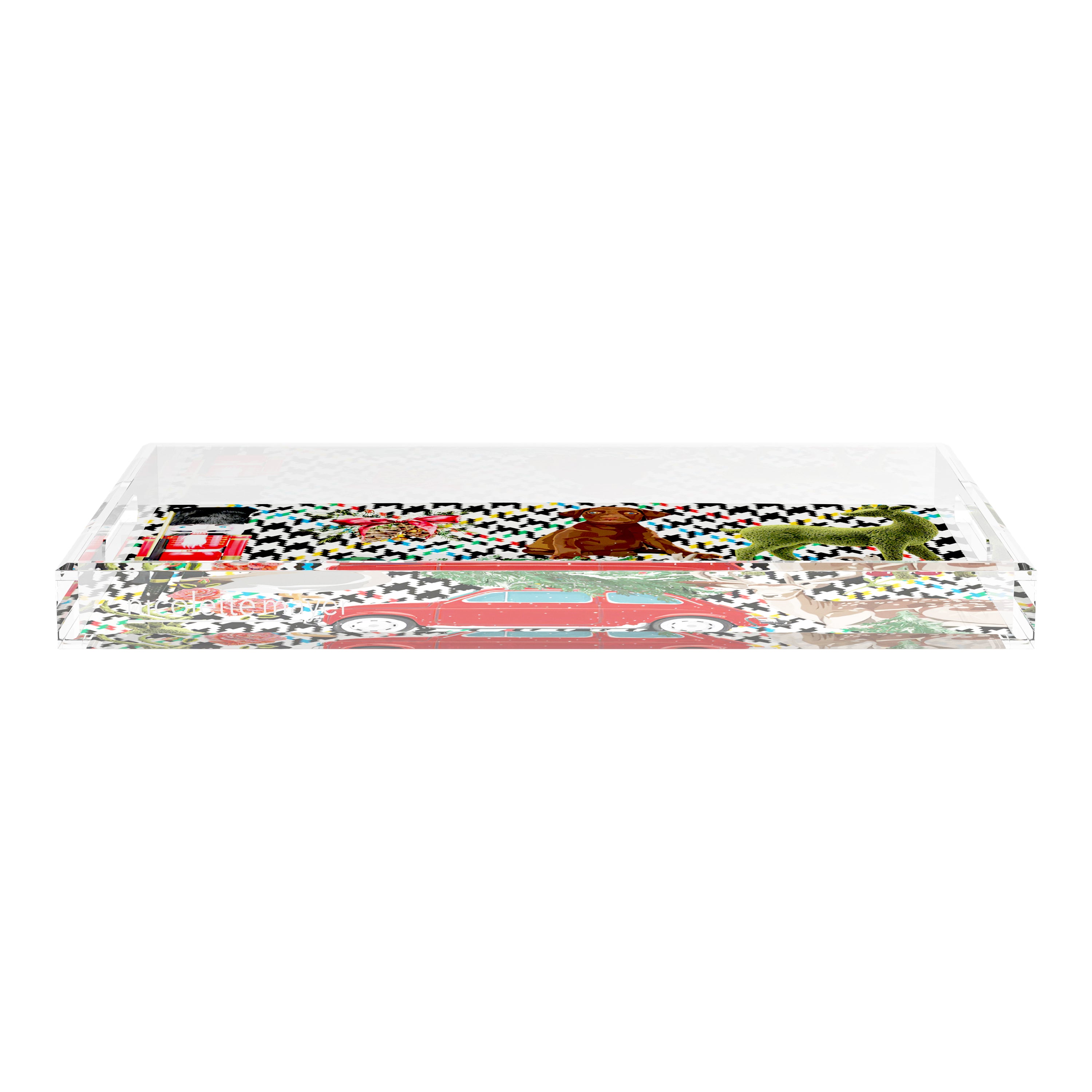 Ultimate Christmas Multi Plaid 22.5X14.5 Acrylic Tray - nicolettemayer.com