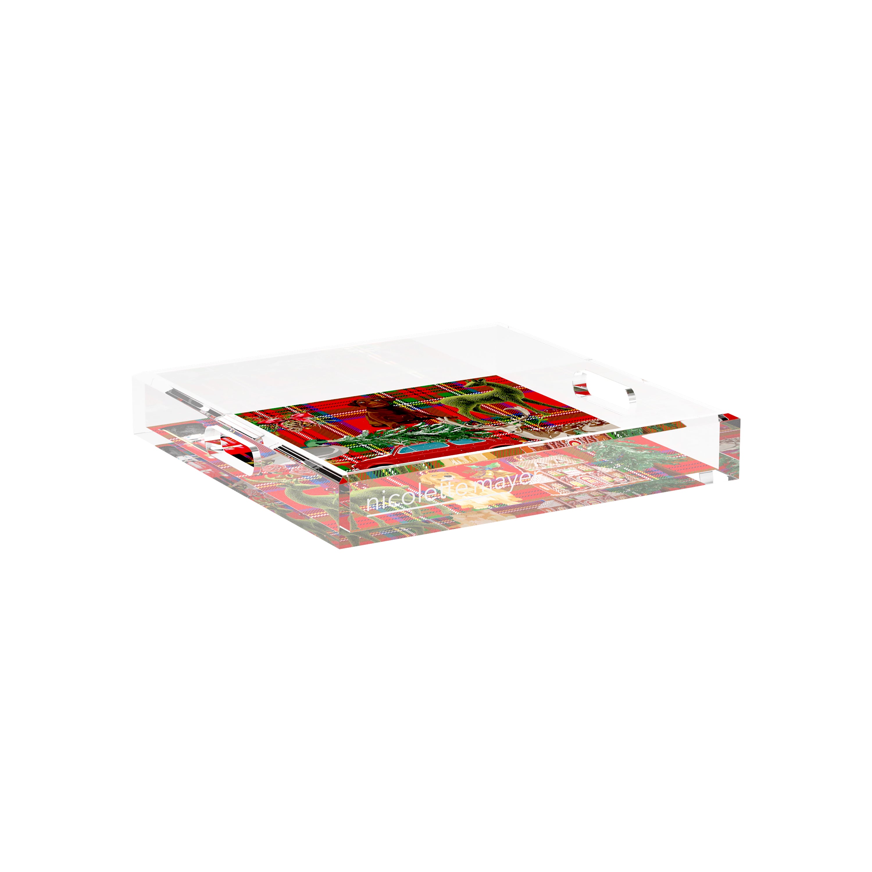 Ultimate Christmas Plaid 12X12 Acrylic Tray - nicolettemayer.com