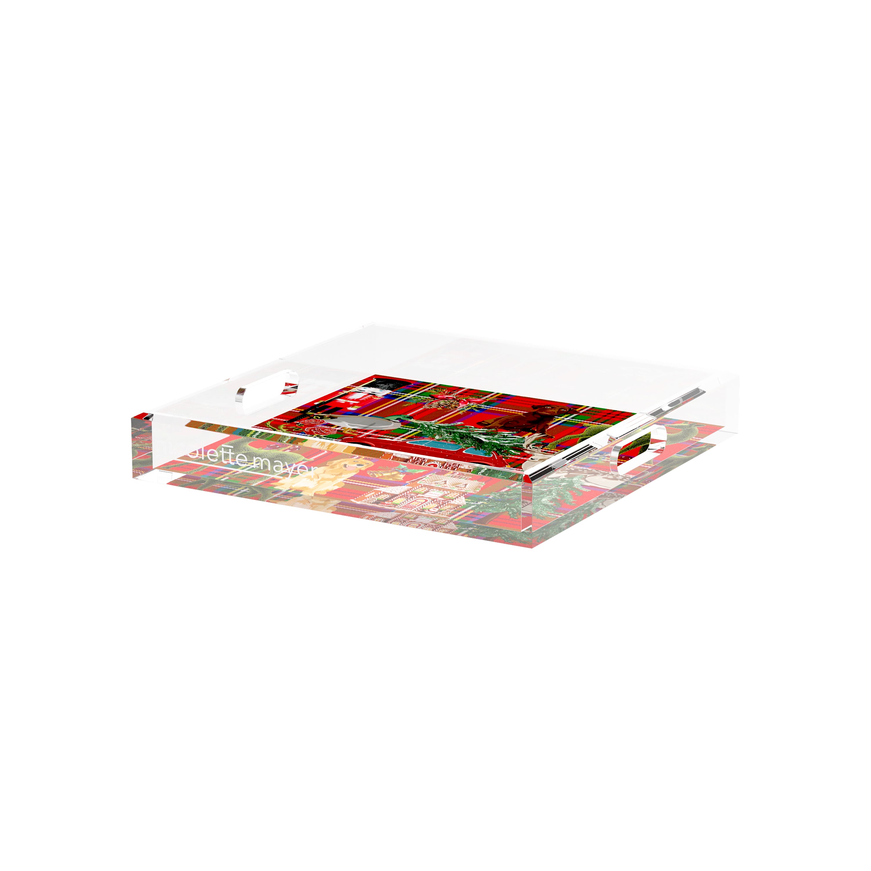 Ultimate Christmas Plaid 12X12 Acrylic Tray - nicolettemayer.com